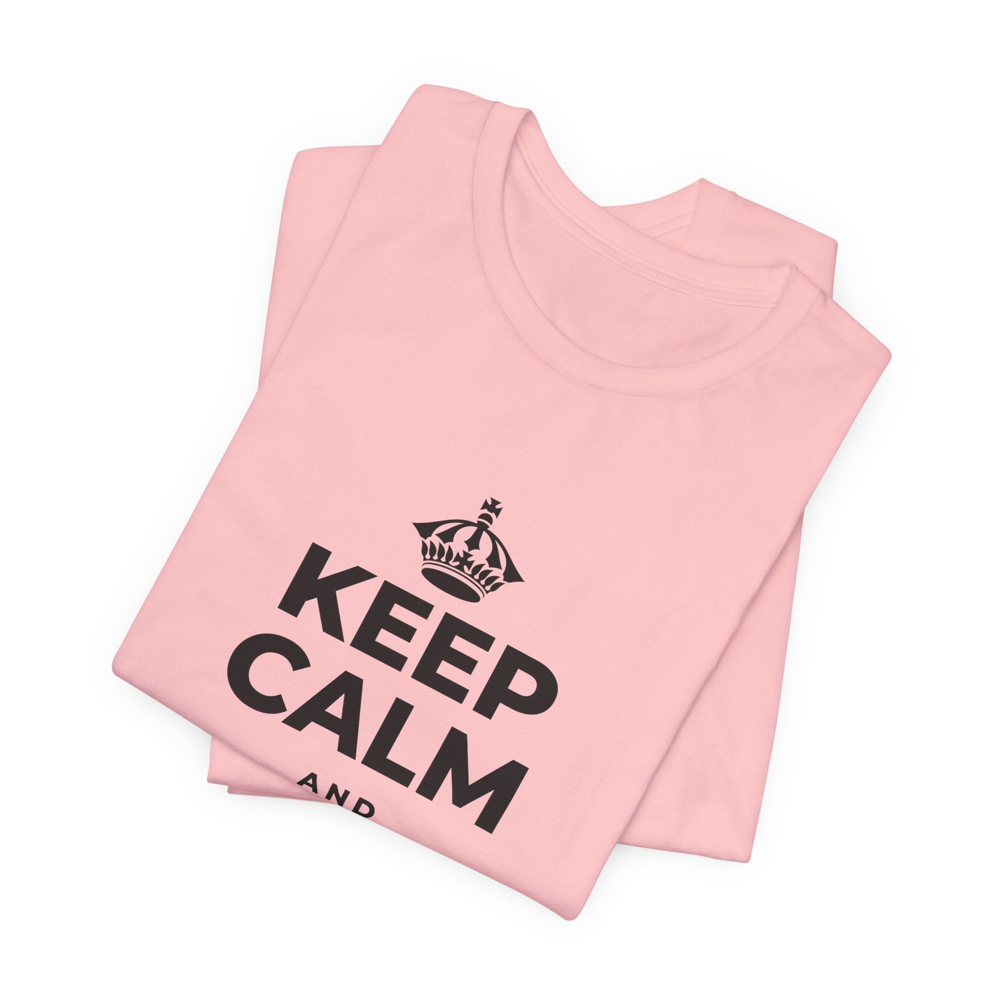 KEEP CALM AND GET HIGH ON LIFE T-Shirt (White–Asphalt)
