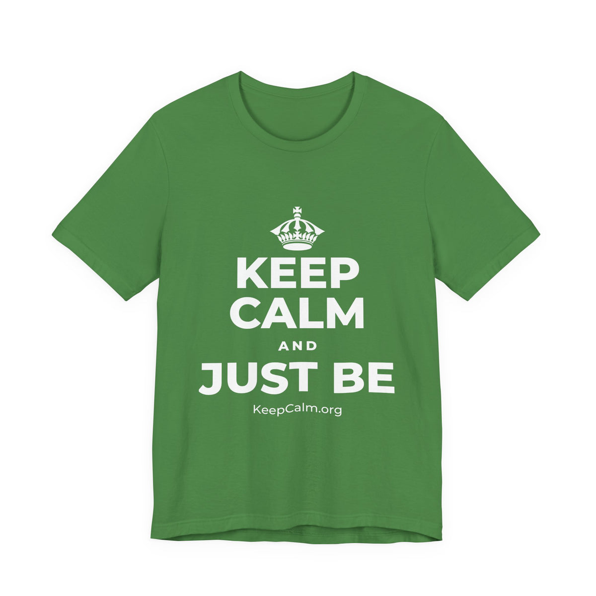 KEEP CALM AND JUST BE T-Shirt (Baby Blue–Silver)