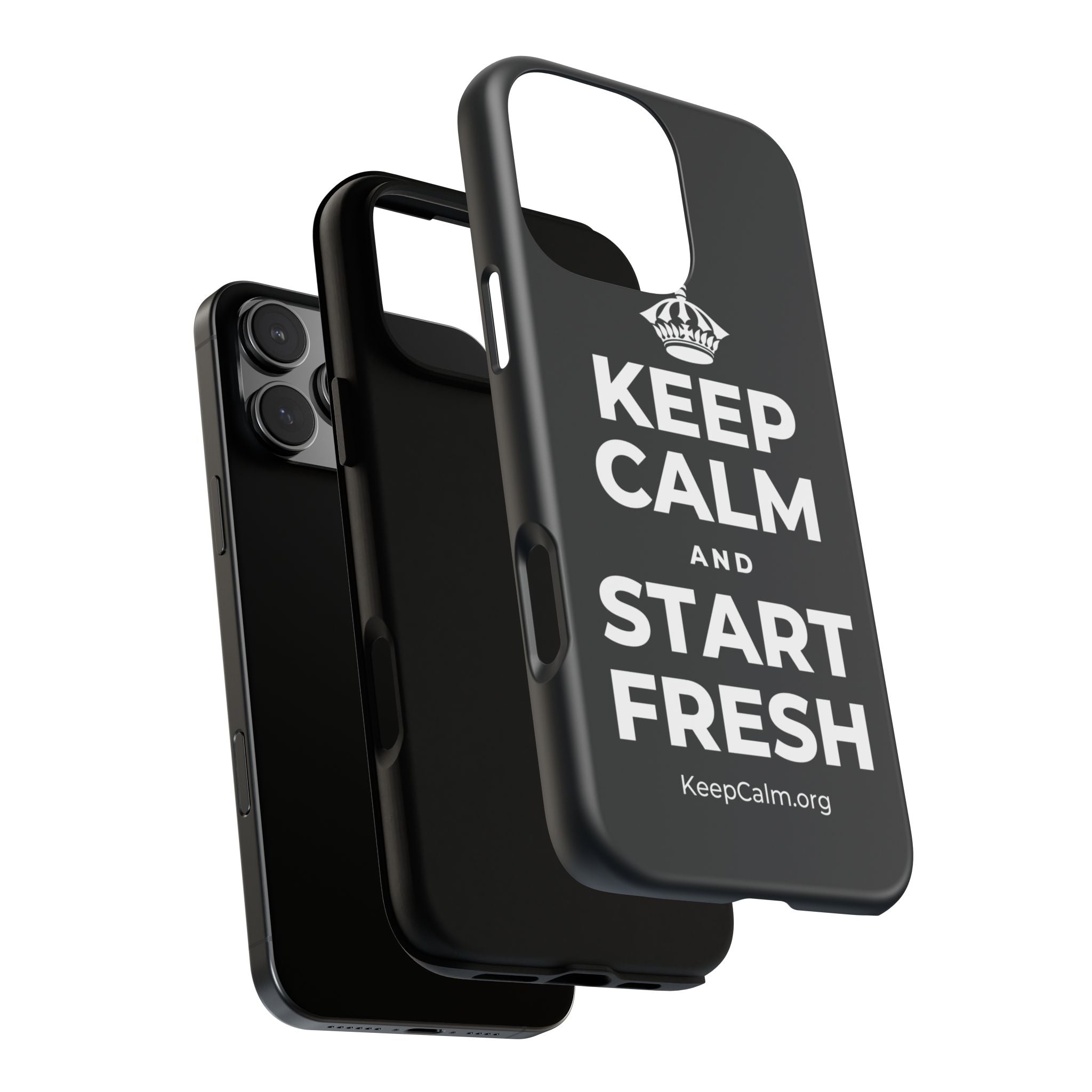 KEEP CALM AND START FRESH Phone Case (Dark)