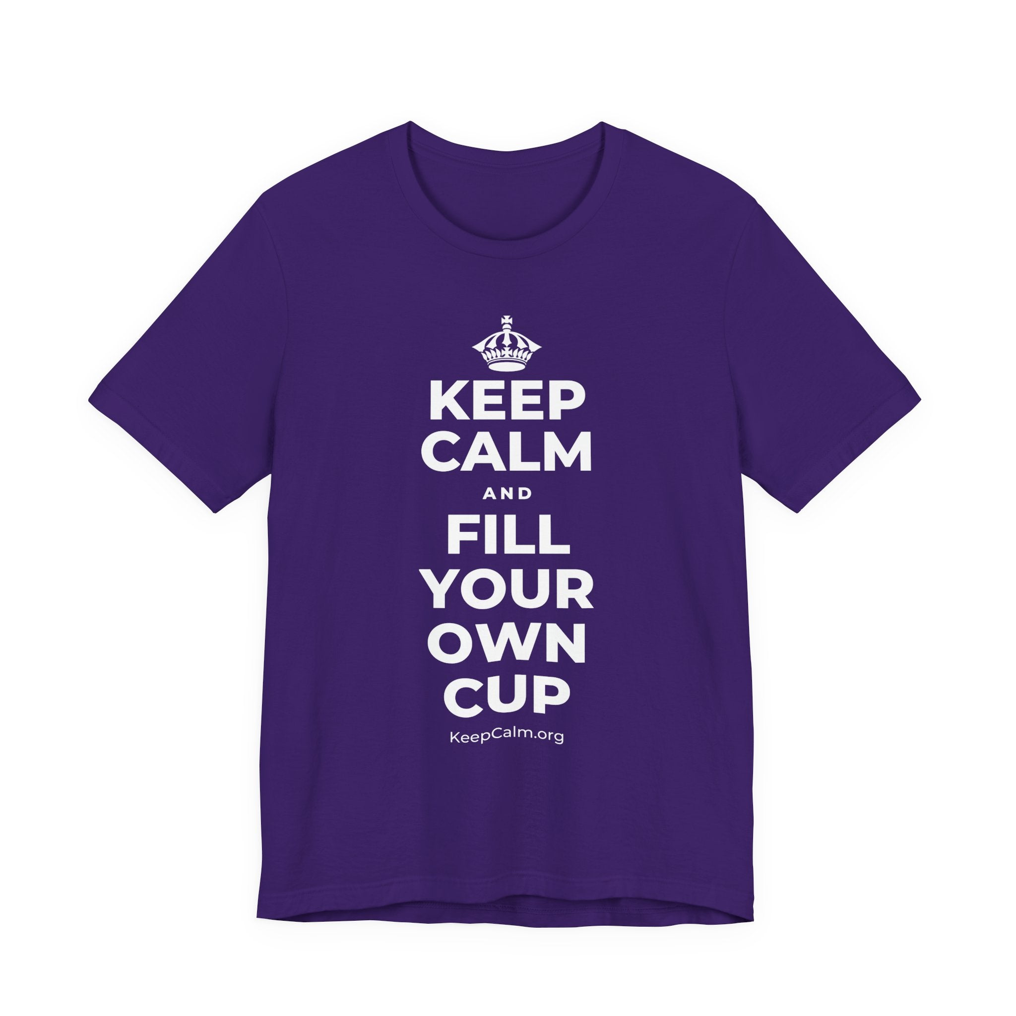 KEEP CALM AND FILL YOUR OWN CUP T-Shirt (Soft Cream–Heather Mauve)
