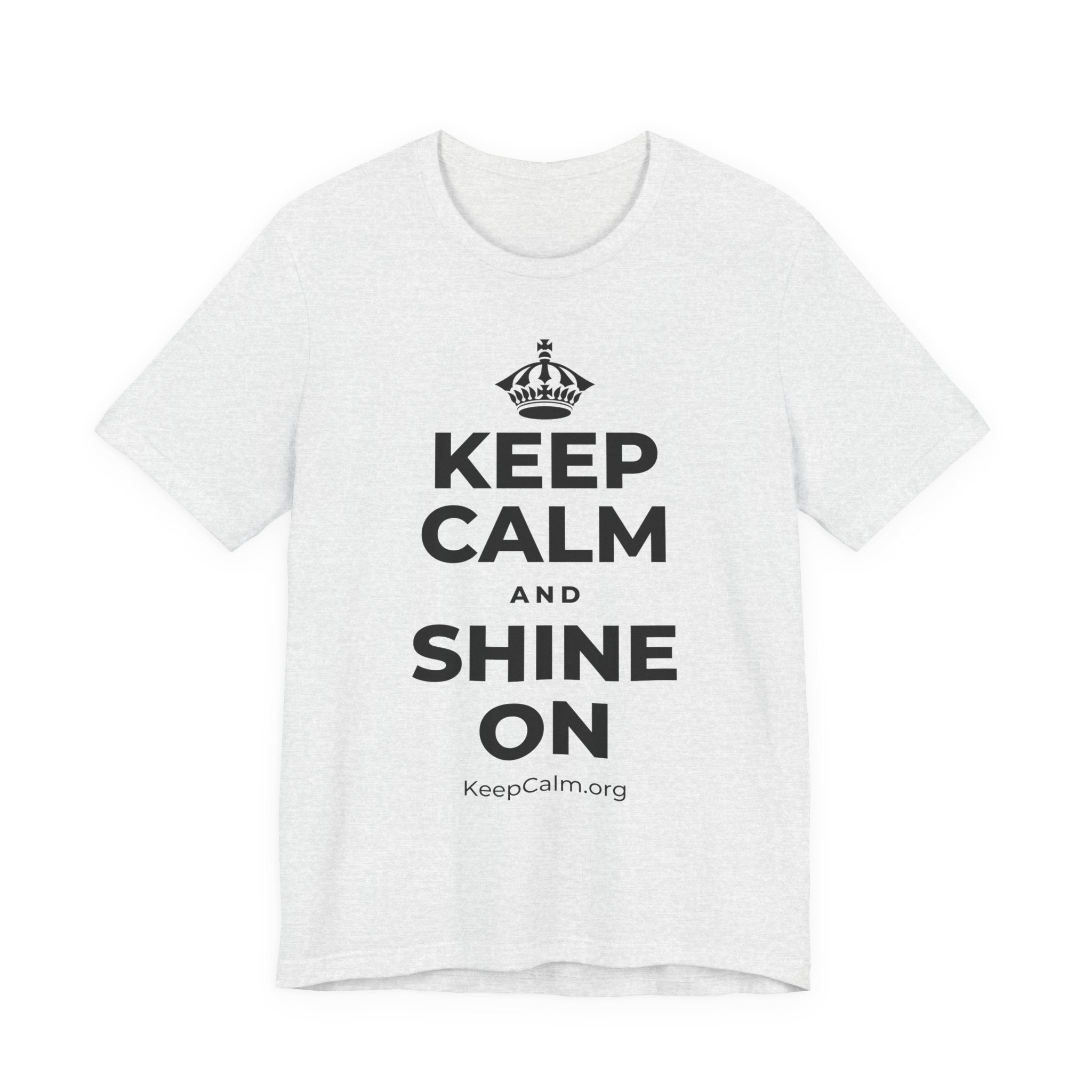 KEEP CALM AND SHINE ON T-Shirt (Soft Cream–Heather Mauve)