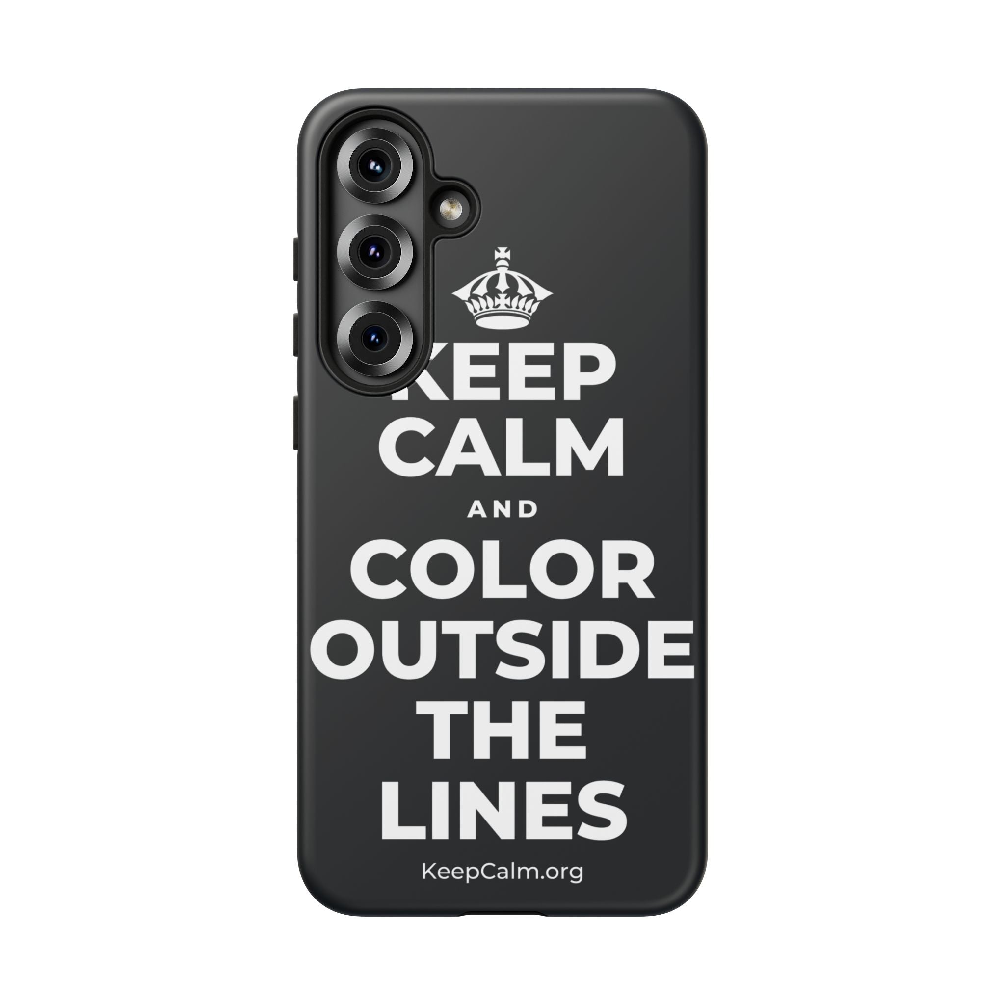 KEEP CALM AND COLOR OUTSIDE THE LINES Phone Case (Dark)