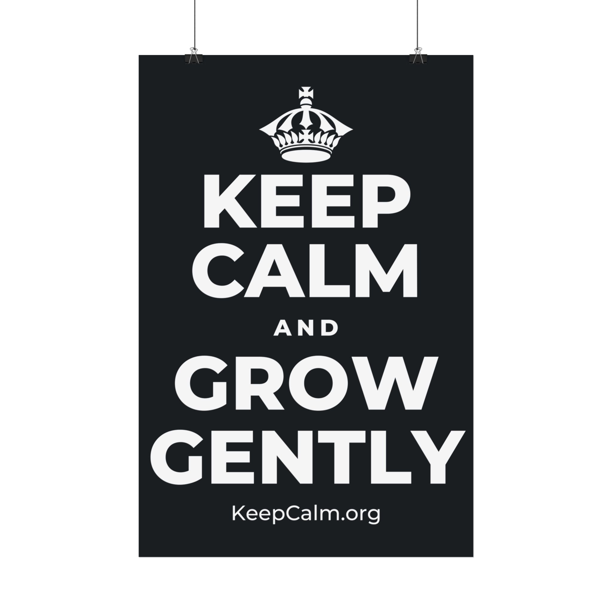 KEEP CALM AND GROW GENTLY Satin Poster (Dark)