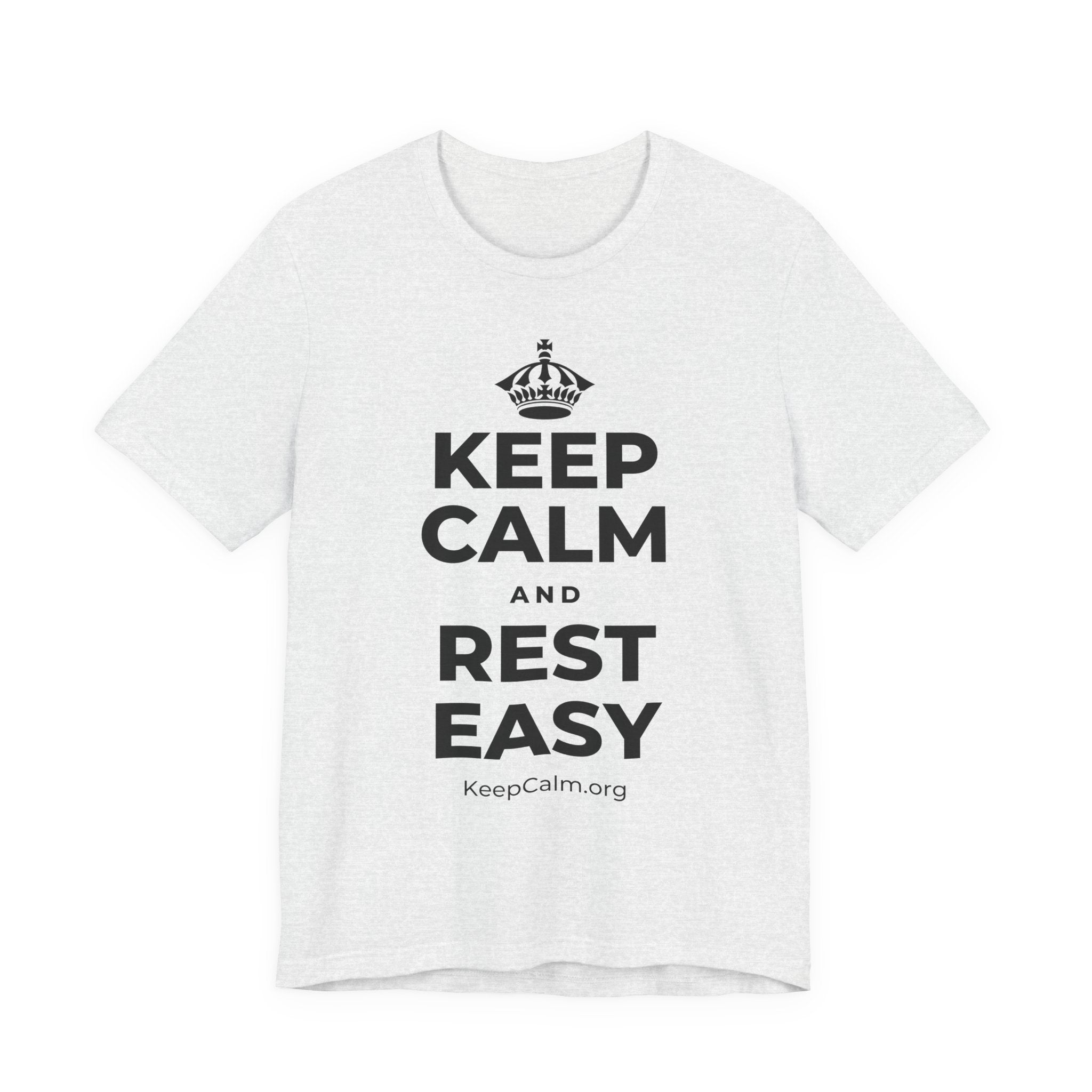 KEEP CALM AND REST EASY T-Shirt (Soft Cream–Heather Mauve)