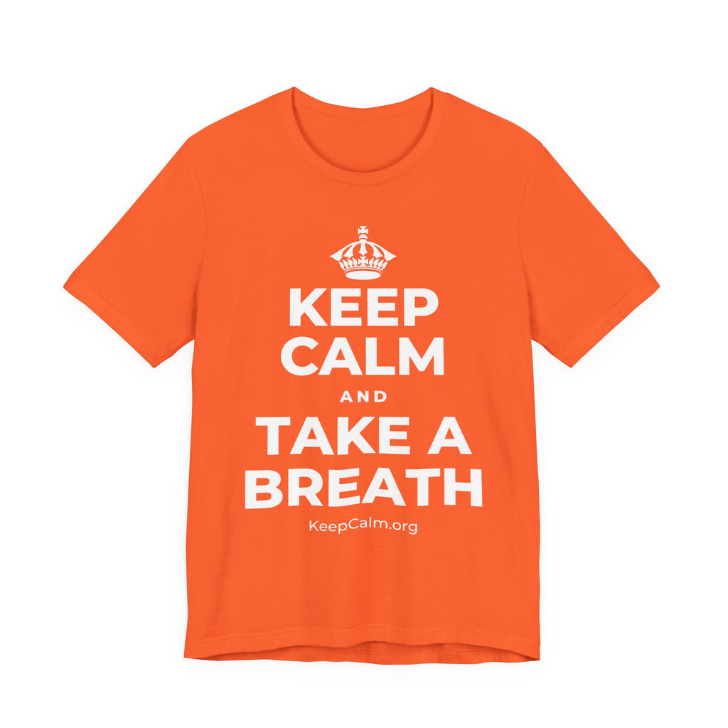 KEEP CALM AND TAKE A BREATH T-Shirt (Baby Blue–Silver)