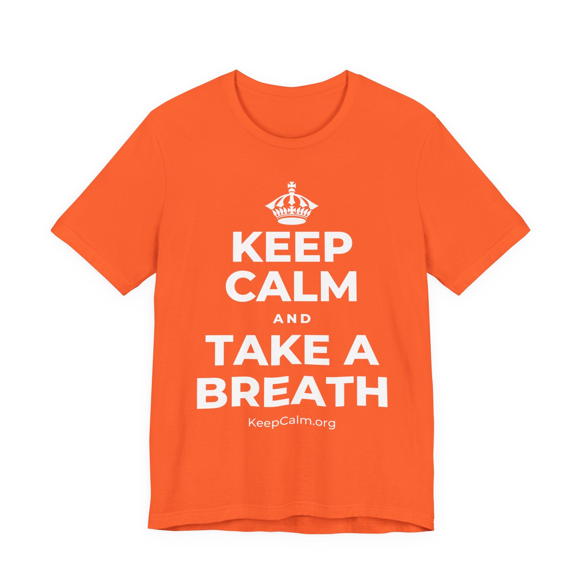 KEEP CALM AND TAKE A BREATH T-Shirt (Baby Blue–Silver)