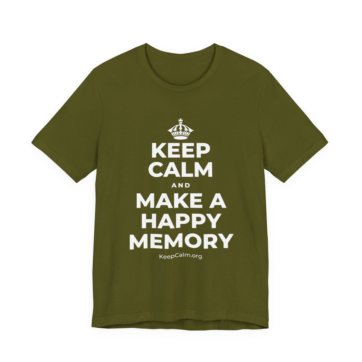 KEEP CALM AND MAKE A HAPPY MEMORY T-Shirt (Baby Blue–Silver)