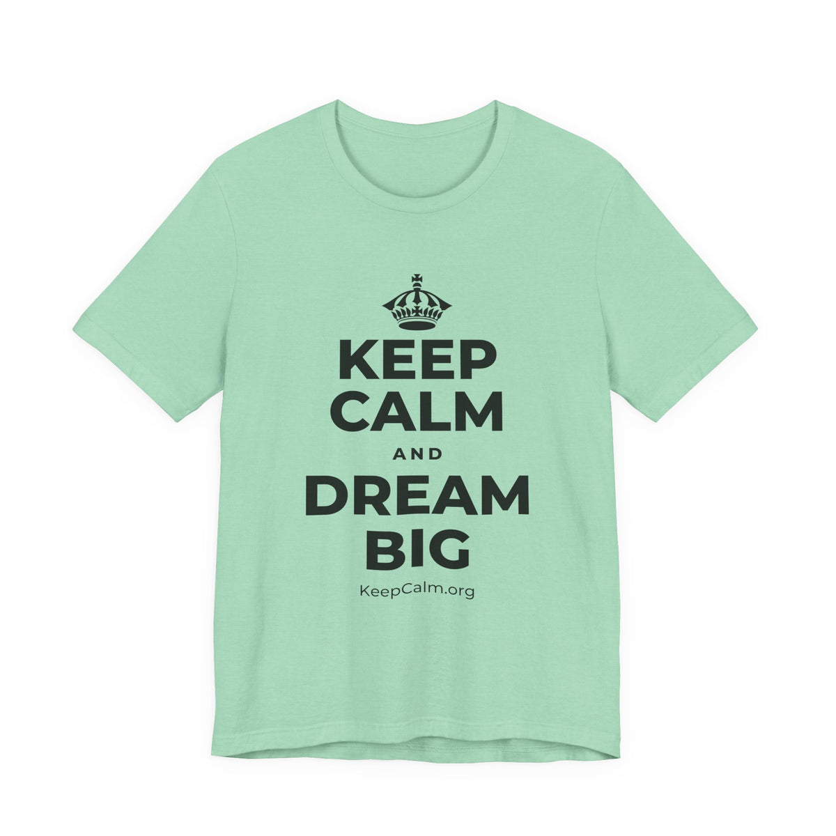 KEEP CALM AND DREAM BIG T-Shirt (Baby Blue–Silver)