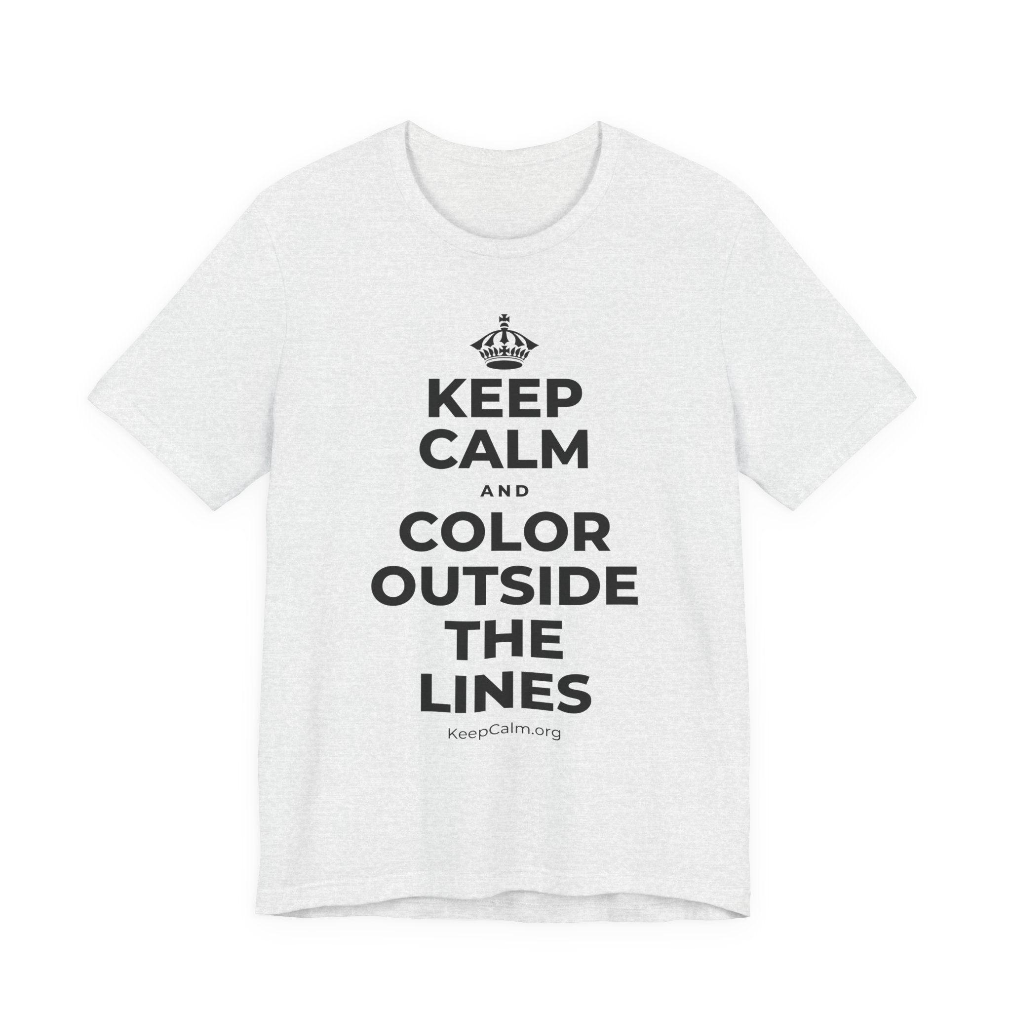 KEEP CALM AND COLOR OUTSIDE THE LINES T-Shirt (Soft Cream–Heather Mauve)