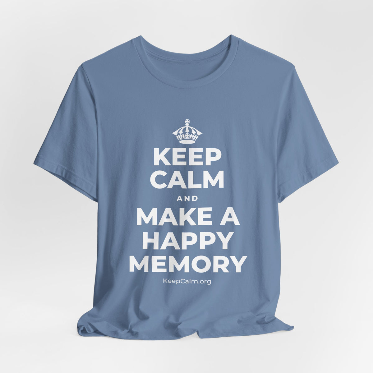 KEEP CALM AND MAKE A HAPPY MEMORY T-Shirt (Soft Cream–Heather Mauve)