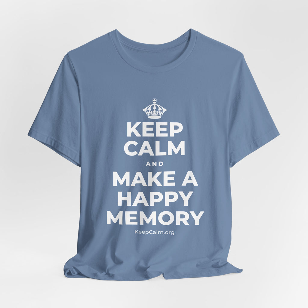 KEEP CALM AND MAKE A HAPPY MEMORY T-Shirt (Soft Cream–Heather Mauve)