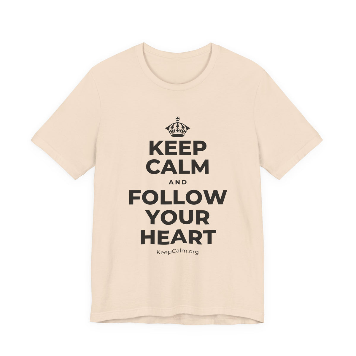 KEEP CALM AND FOLLOW YOUR HEART T-Shirt (Soft Cream–Heather Mauve)
