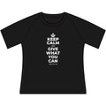 KEEP CALM AND GIVE WHAT YOU CAN Women's Raglan Tee