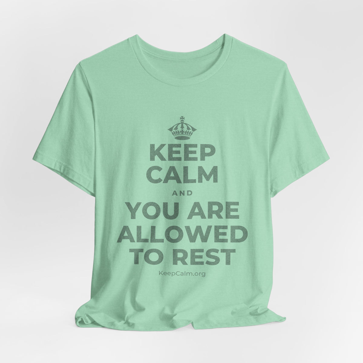 KEEP CALM AND YOU ARE ALLOWED TO REST T-Shirt (Baby Blue–Silver)