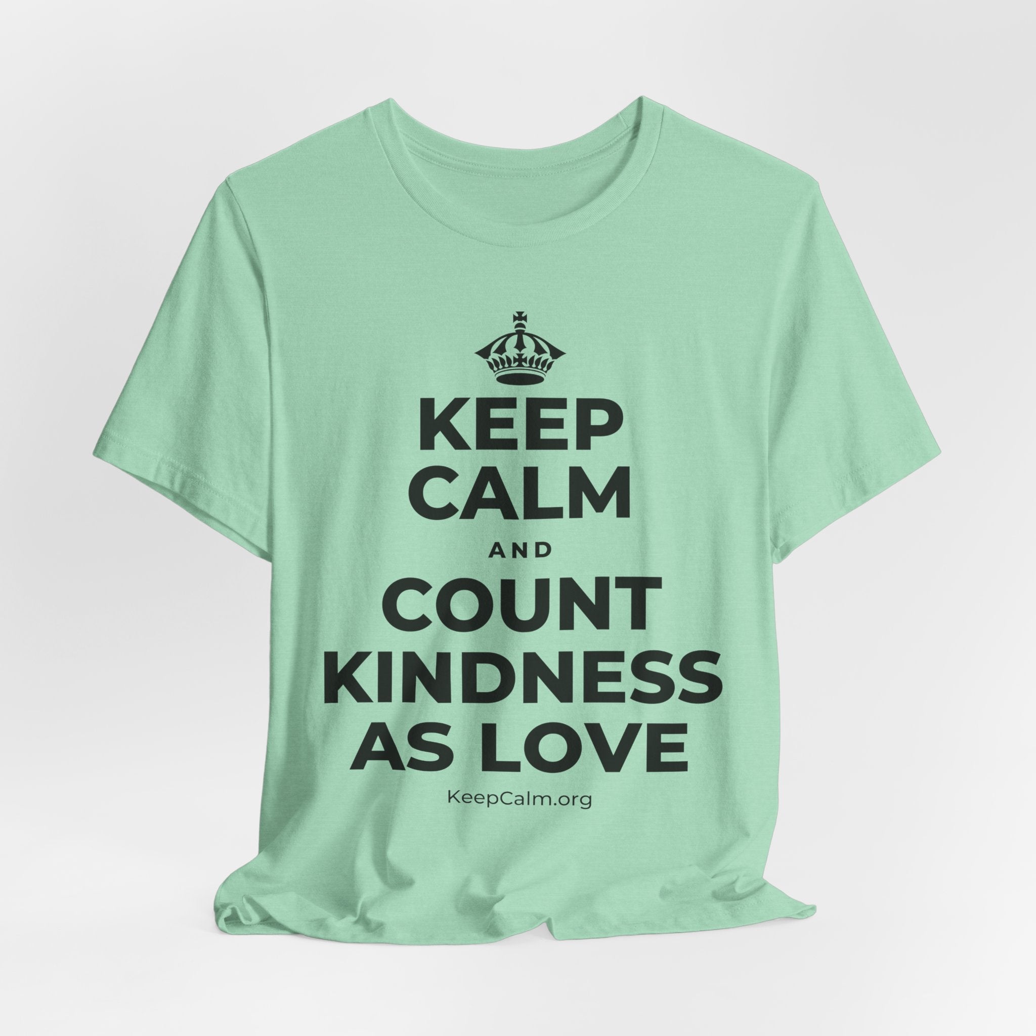 KEEP CALM AND COUNT KINDNESS AS LOVE T-Shirt (Baby Blue–Silver)