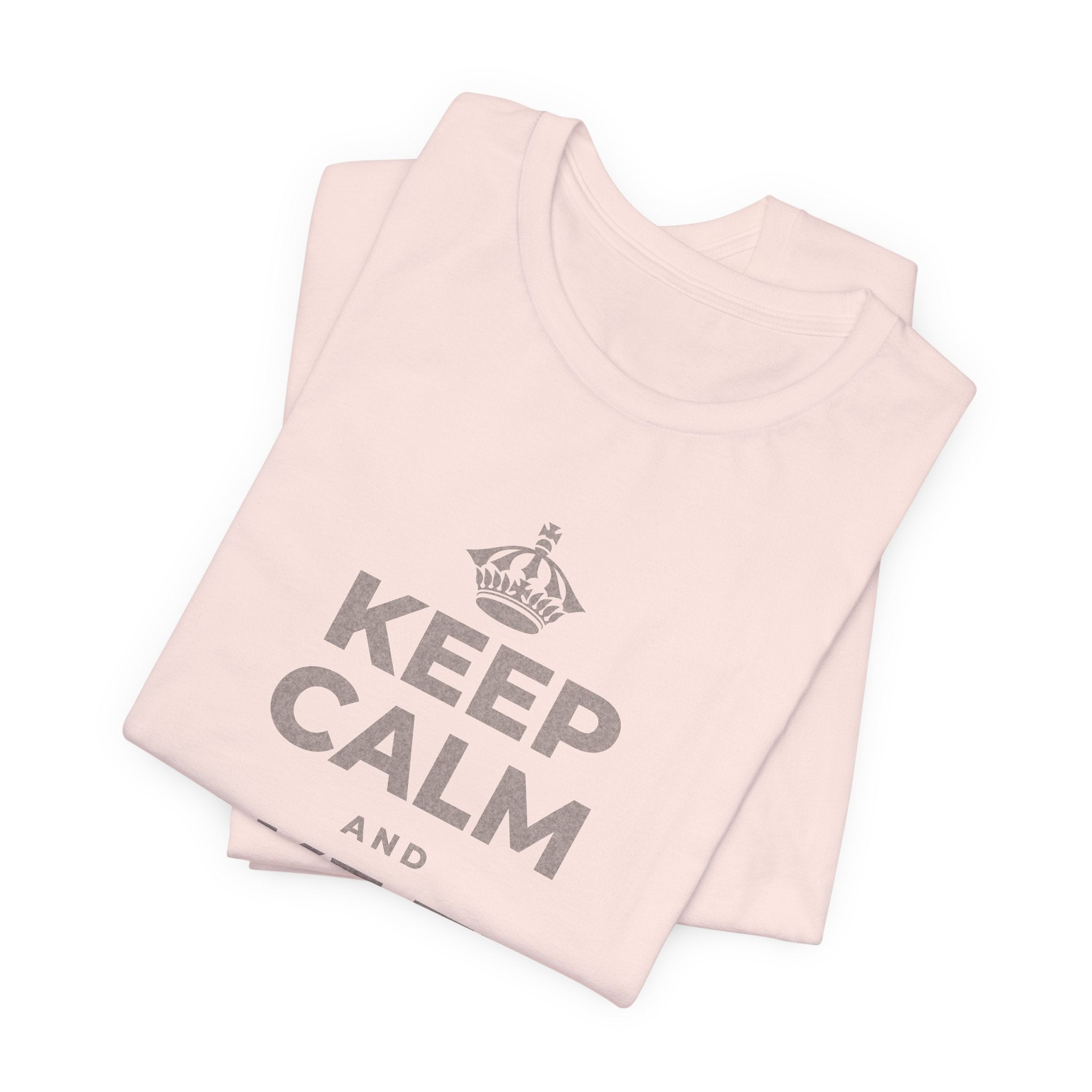 KEEP CALM AND TAKE THE HOUR T-Shirt (Soft Cream–Heather Mauve)
