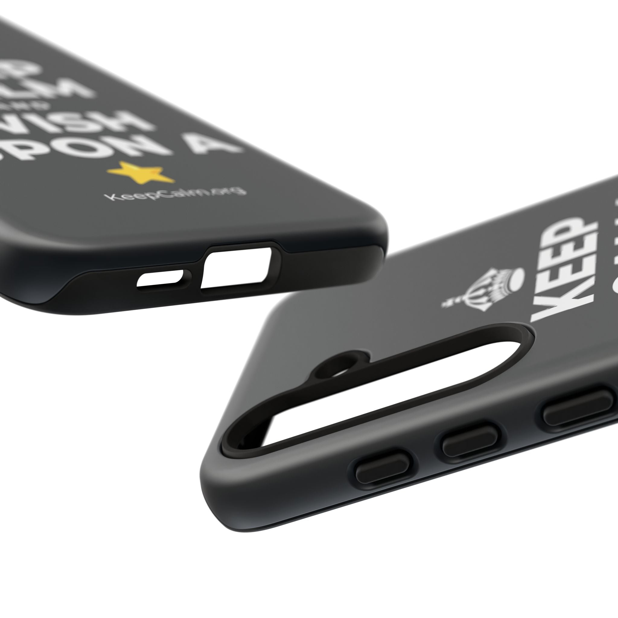 KEEP CALM AND WISH UPON A ⭐ Phone Case (Dark)