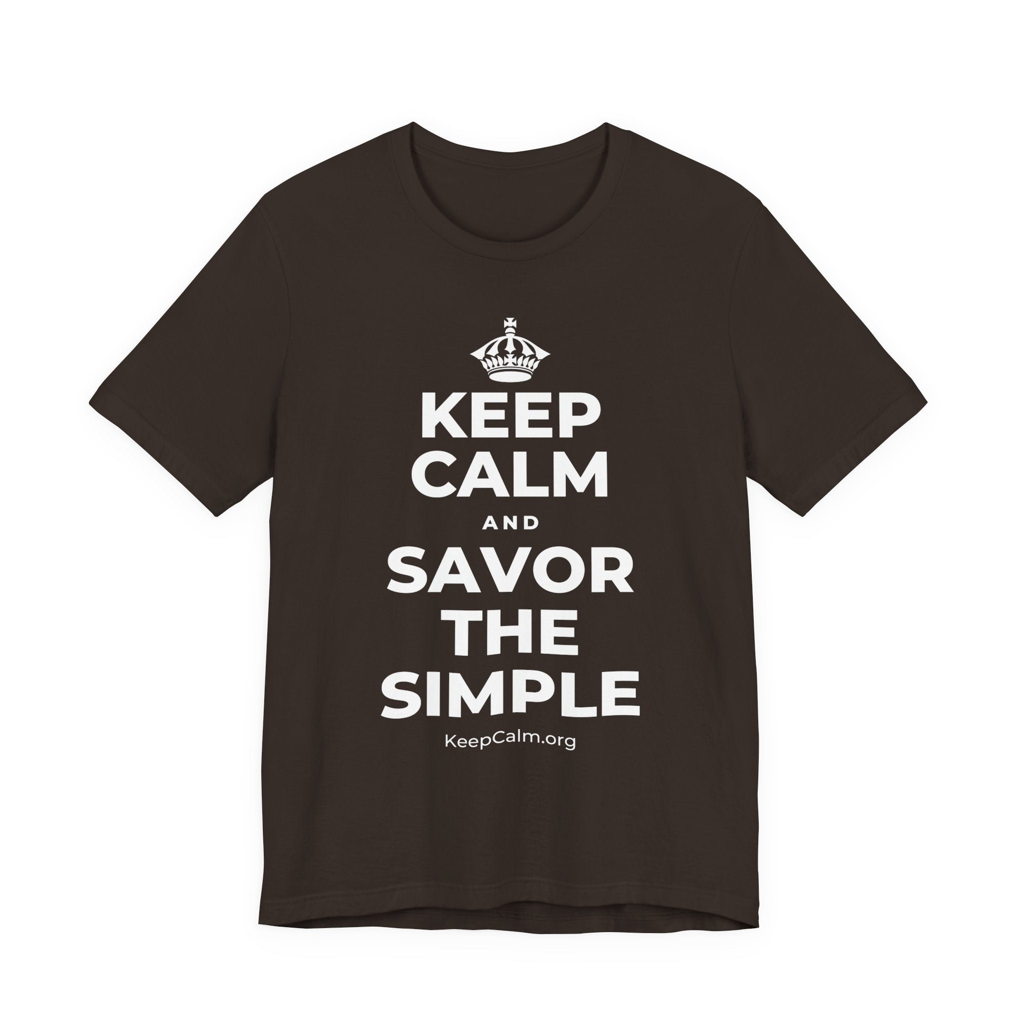 KEEP CALM AND SAVOR THE SIMPLE T-Shirt (Soft Cream–Heather Mauve)