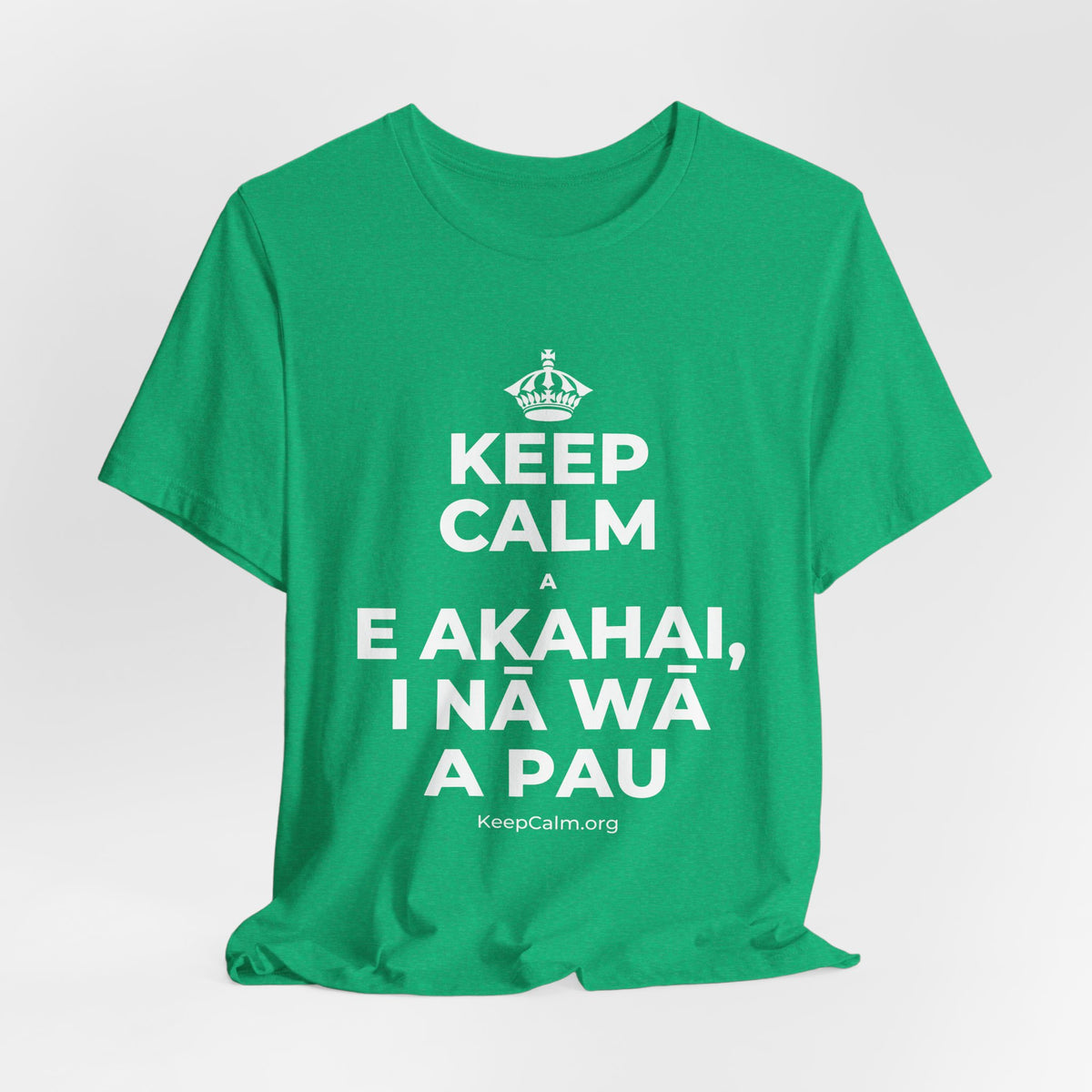 KEEP CALM A E AKAHAI, I NĀ WĀ A PAU T-Shirt (Baby Blue–Silver)
