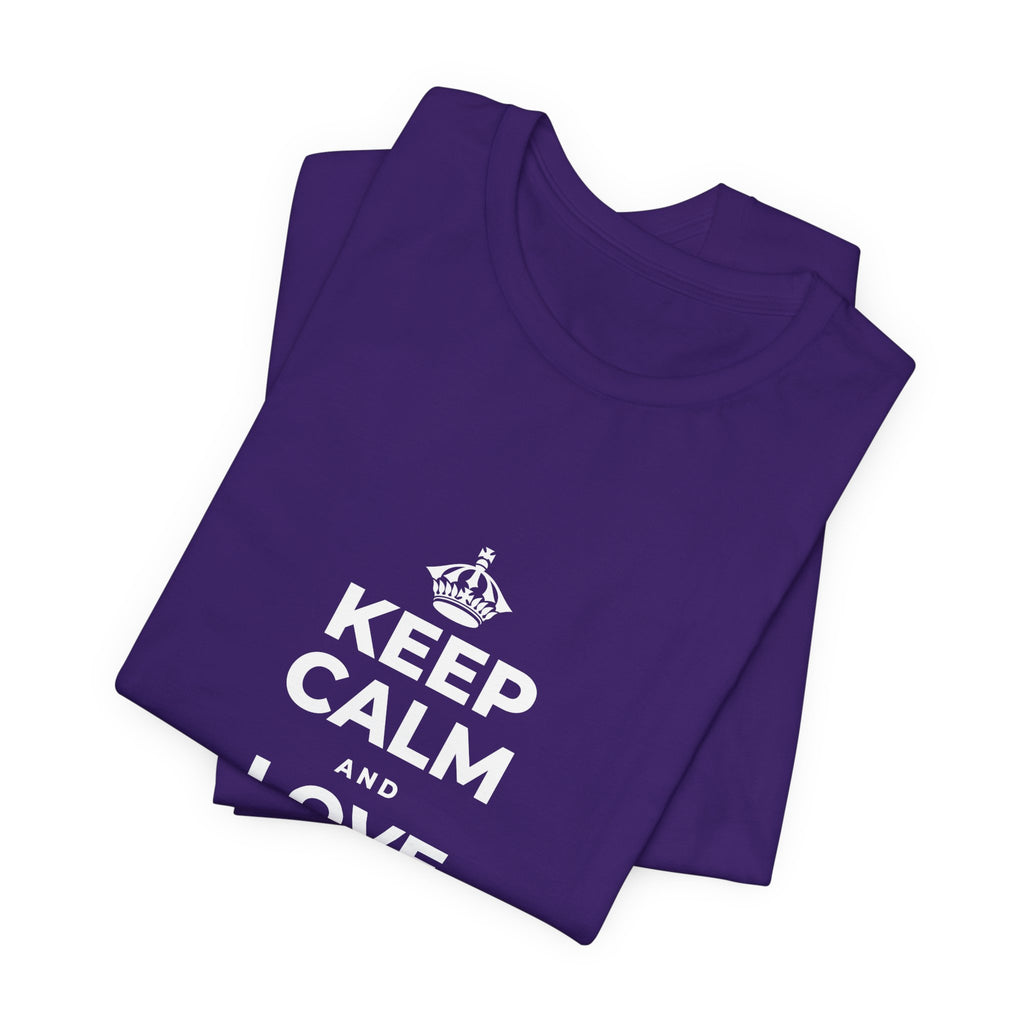 KEEP CALM AND LOVE WITHOUT POSSESSION T-Shirt (Soft Cream–Heather Mauve)