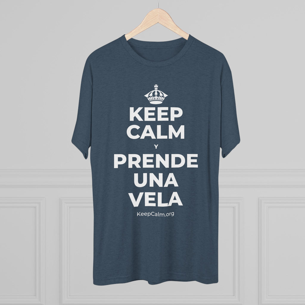 KEEP CALM Y PRENDE UNA VELA Tri-Blend Tee
