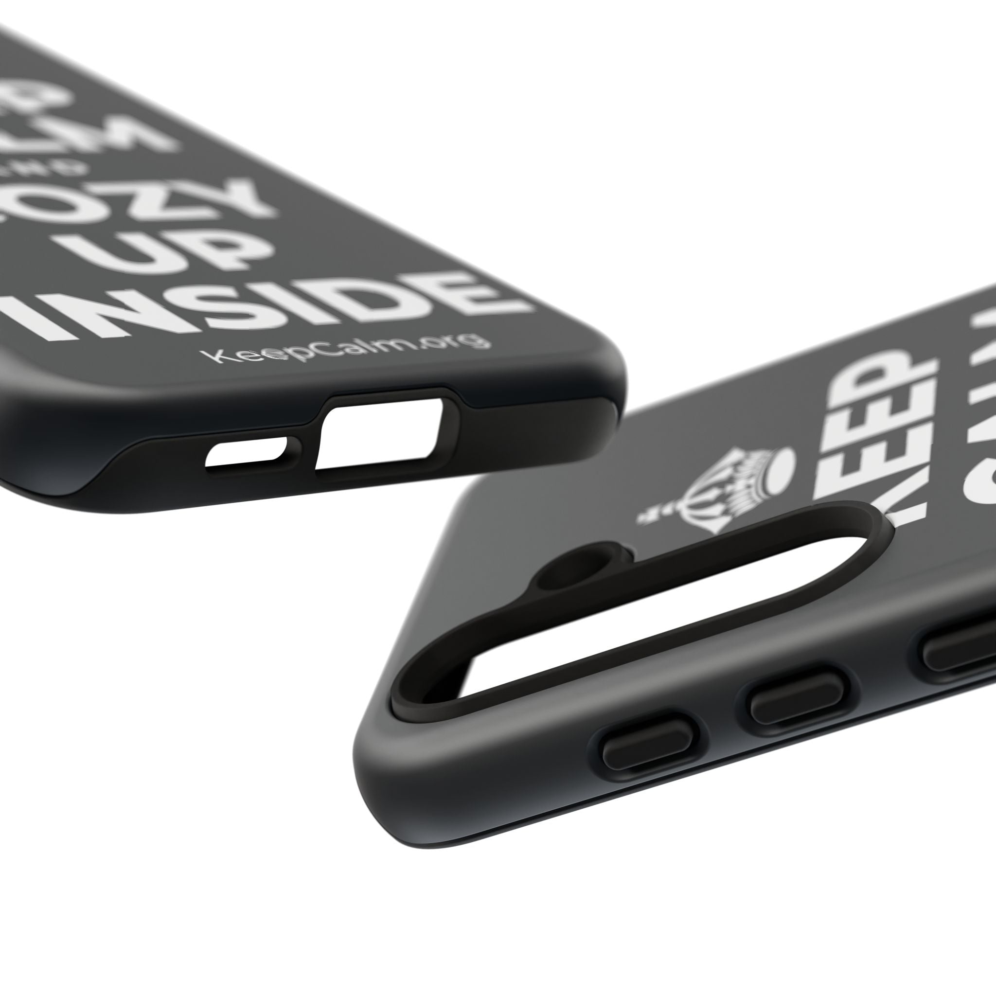 KEEP CALM AND COZY UP INSIDE Phone Case (Dark)