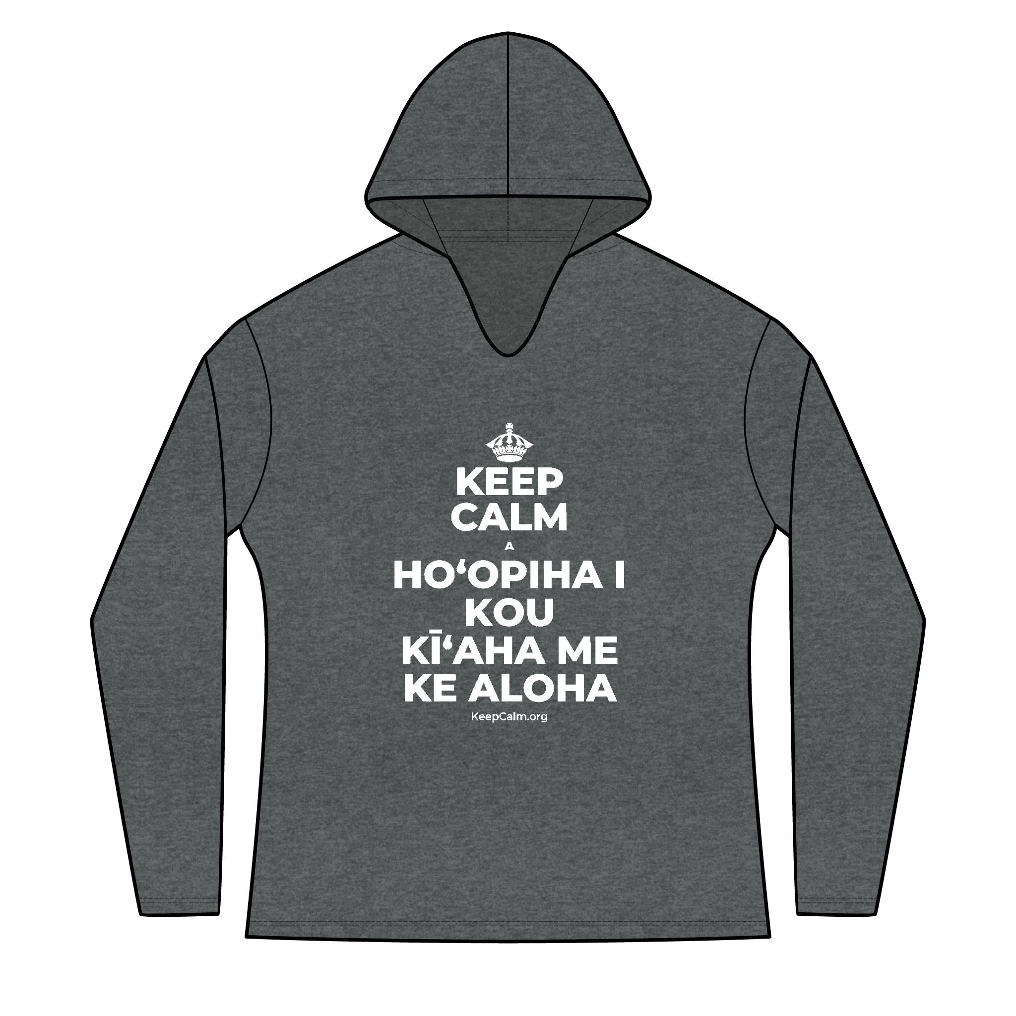 KEEP CALM A HOʻOPIHA I KOU KĪʻAHA ME KE ALOHA Women's Long Sleeve Hoodie