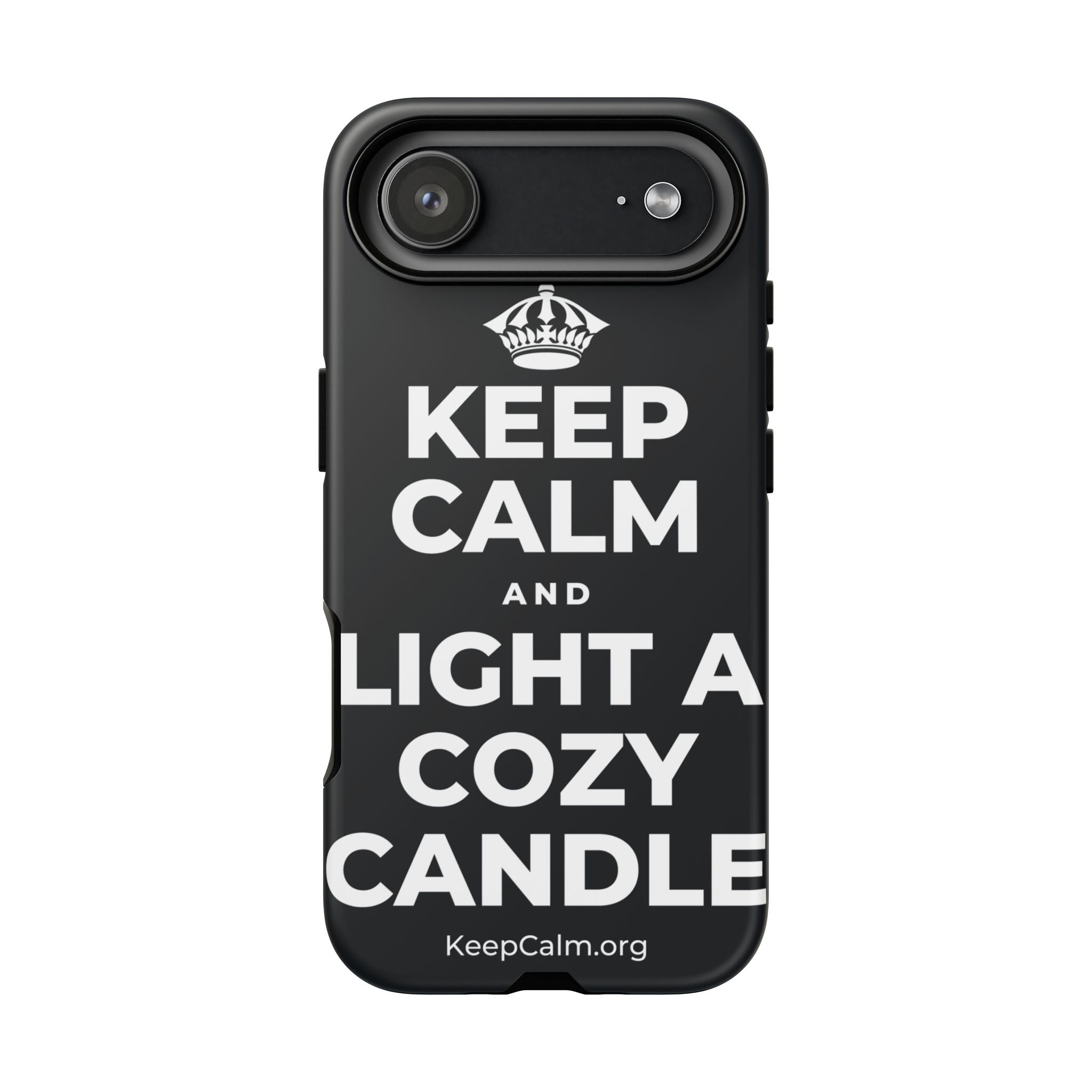 KEEP CALM AND LIGHT A COZY CANDLE Phone Case (Dark)