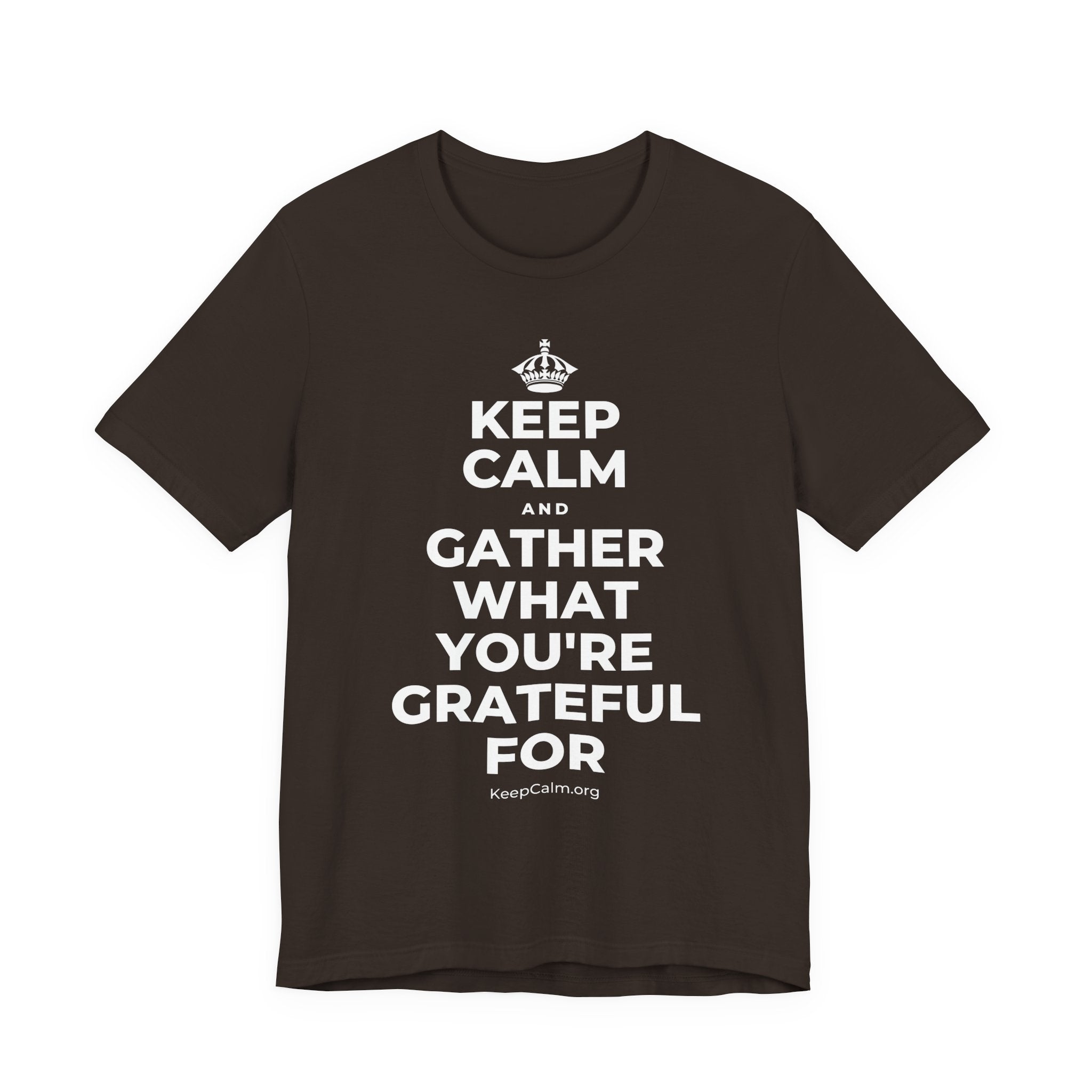 KEEP CALM AND GATHER WHAT YOU'RE GRATEFUL FOR T-Shirt (Soft Cream–Heather Mauve)