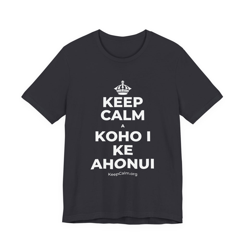 KEEP CALM A KOHO I KE AHONUI T-Shirt (Baby Blue–Silver)