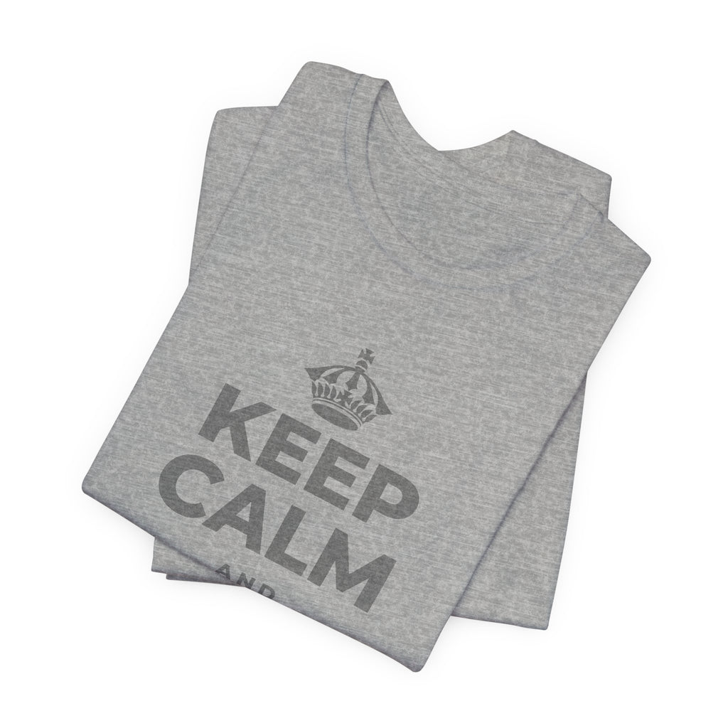 KEEP CALM AND REST EASY T-Shirt (White–Asphalt)