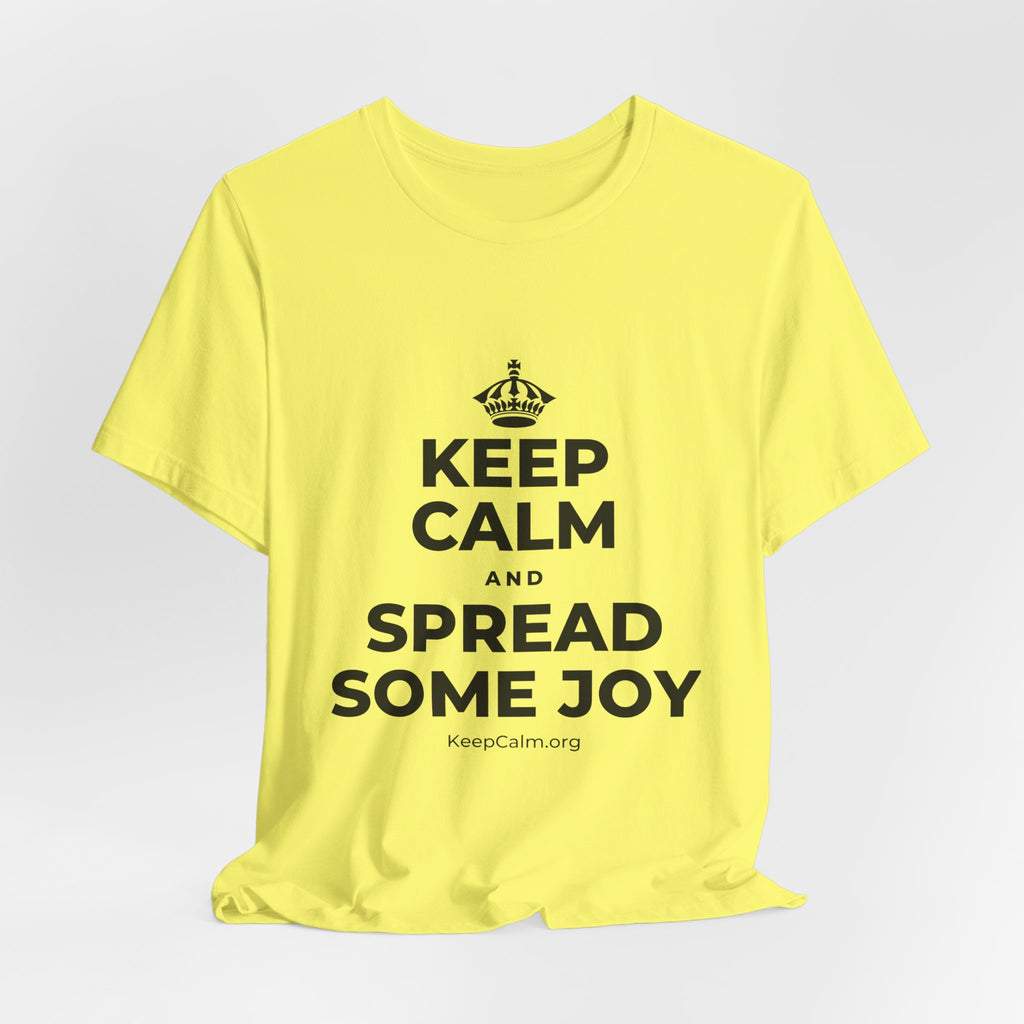 KEEP CALM AND SPREAD SOME JOY T-Shirt (Soft Cream–Heather Mauve)