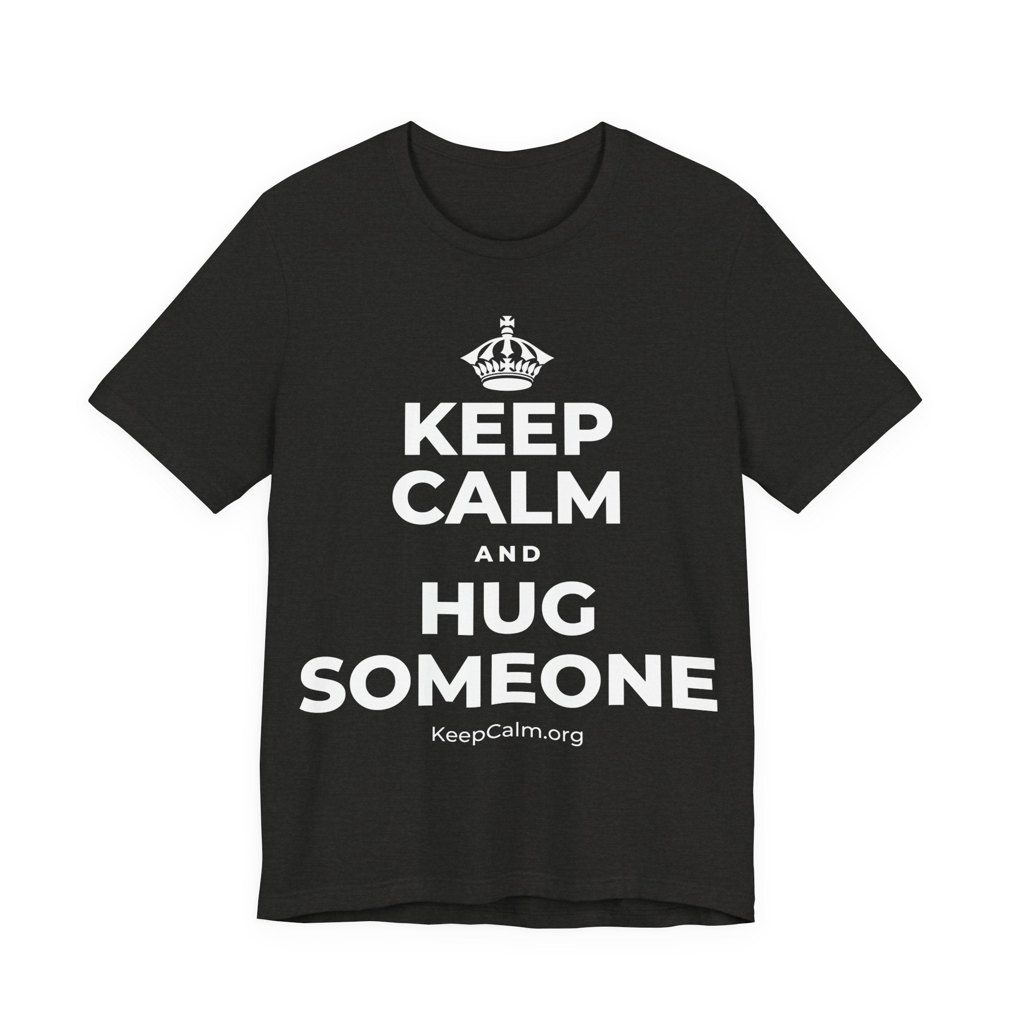 KEEP CALM AND HUG SOMEONE T-Shirt (Soft Cream–Heather Mauve)