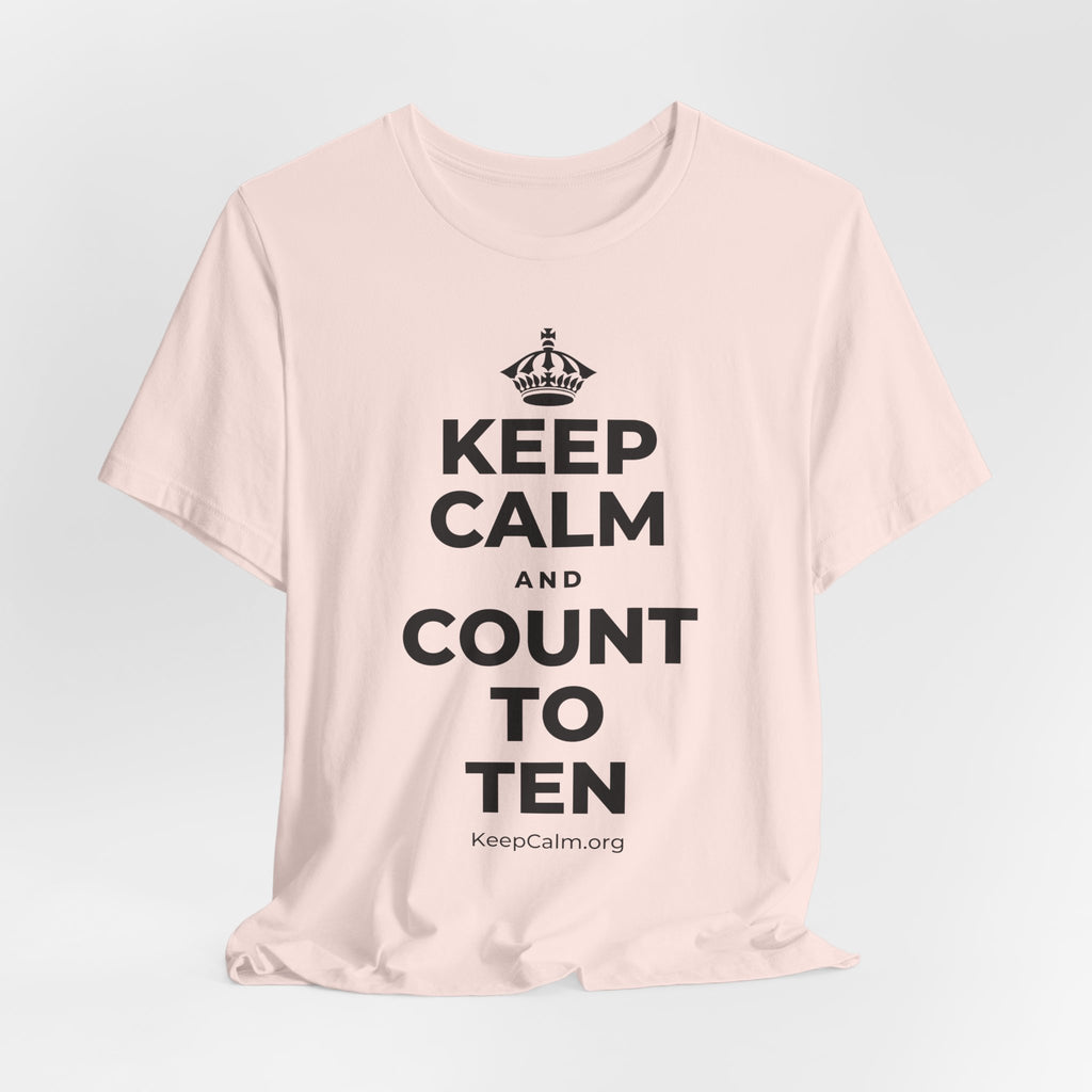 KEEP CALM AND COUNT TO TEN T-Shirt (Soft Cream–Heather Mauve)