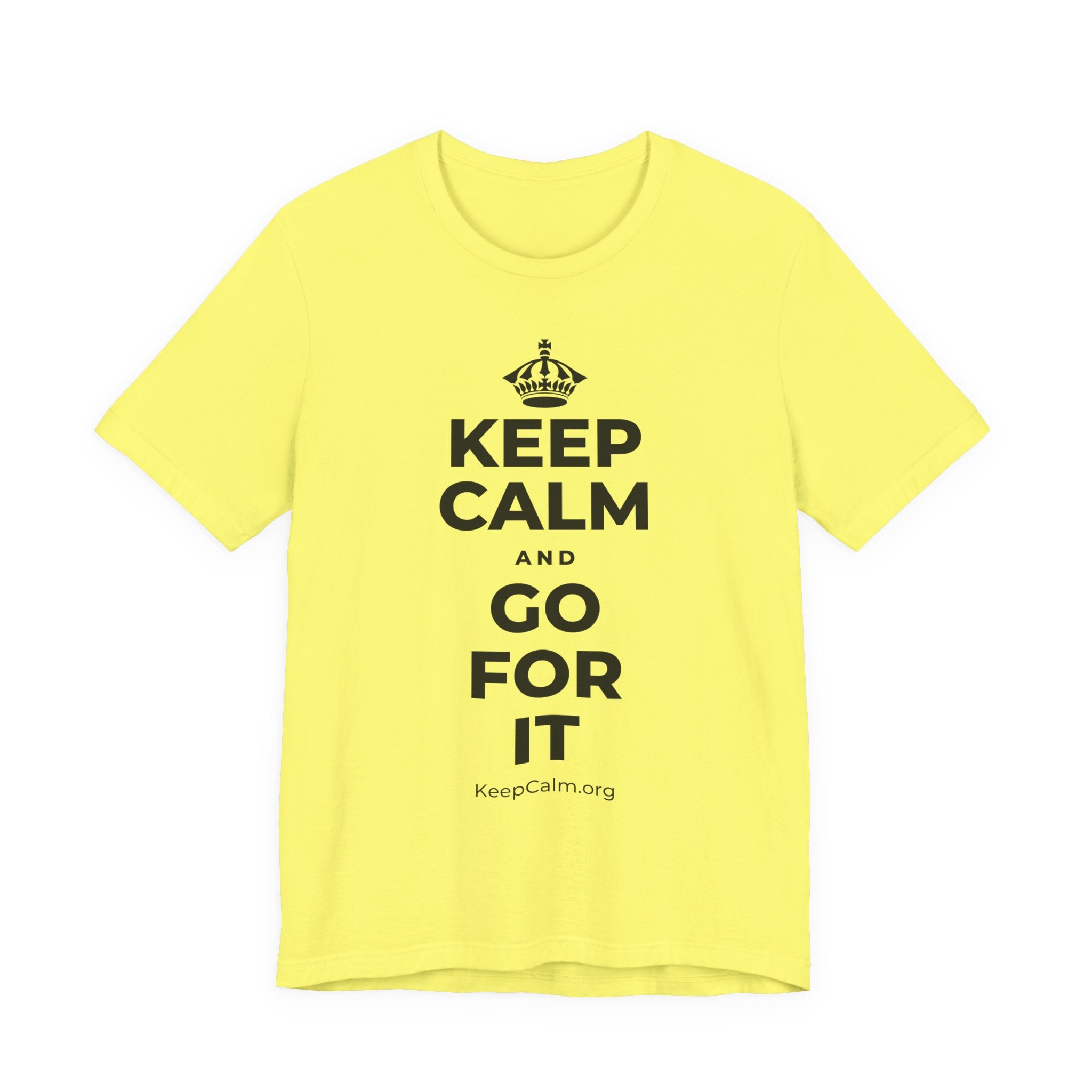 KEEP CALM AND GO FOR IT T-Shirt (Soft Cream–Heather Mauve)