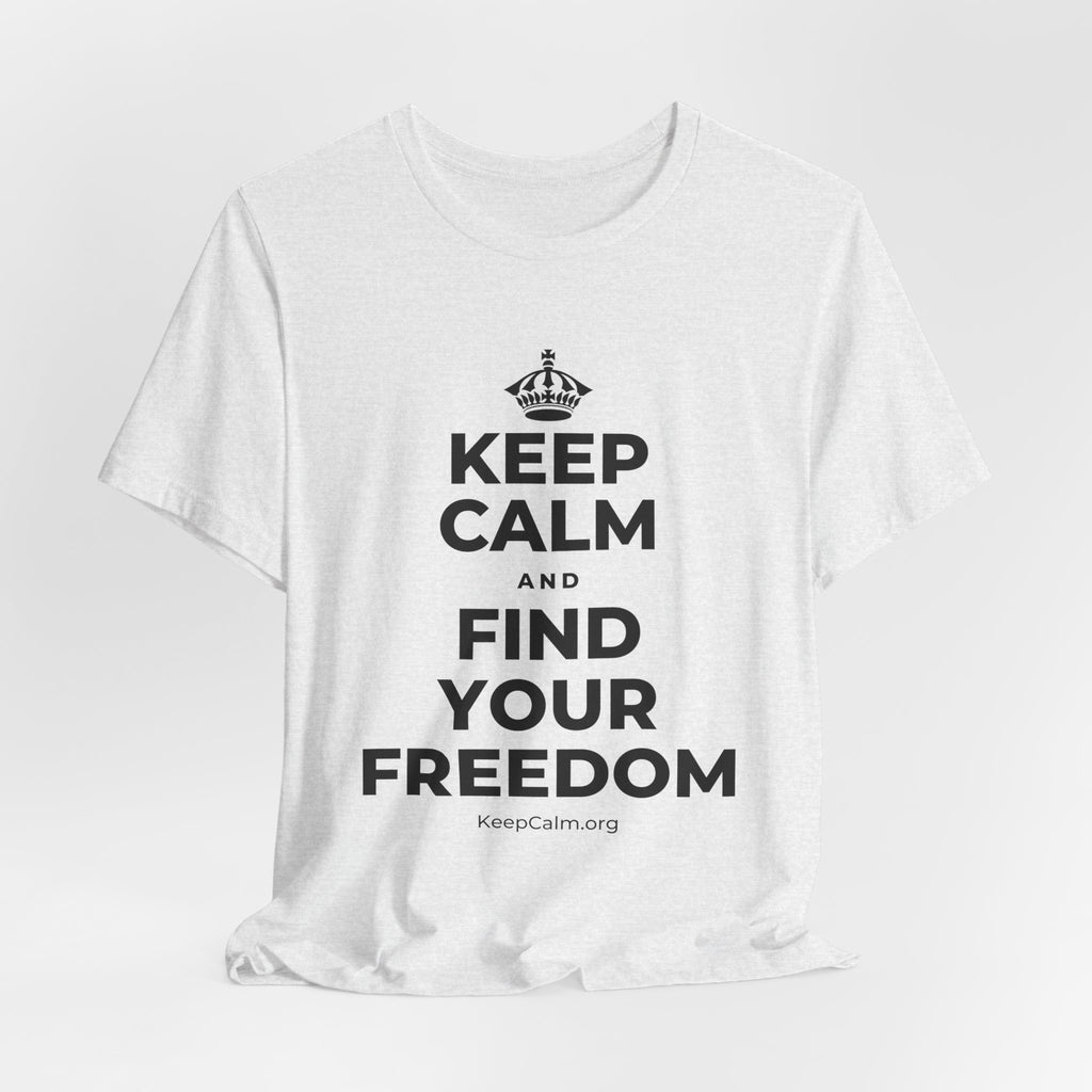 KEEP CALM AND FIND YOUR FREEDOM T-Shirt (Soft Cream–Heather Mauve)