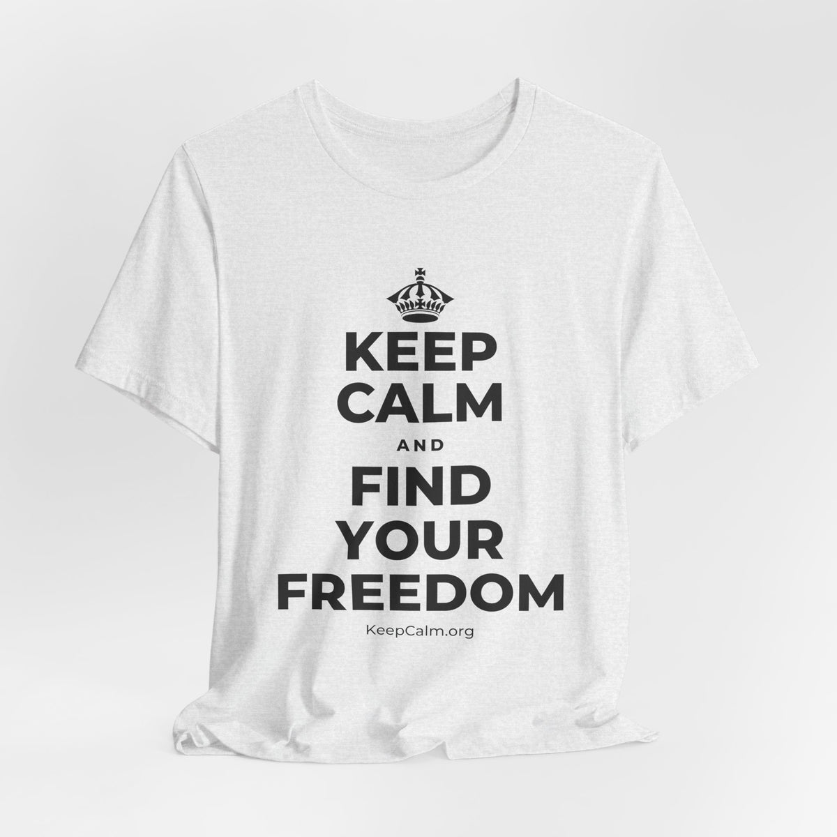 KEEP CALM AND FIND YOUR FREEDOM T-Shirt (Soft Cream–Heather Mauve)