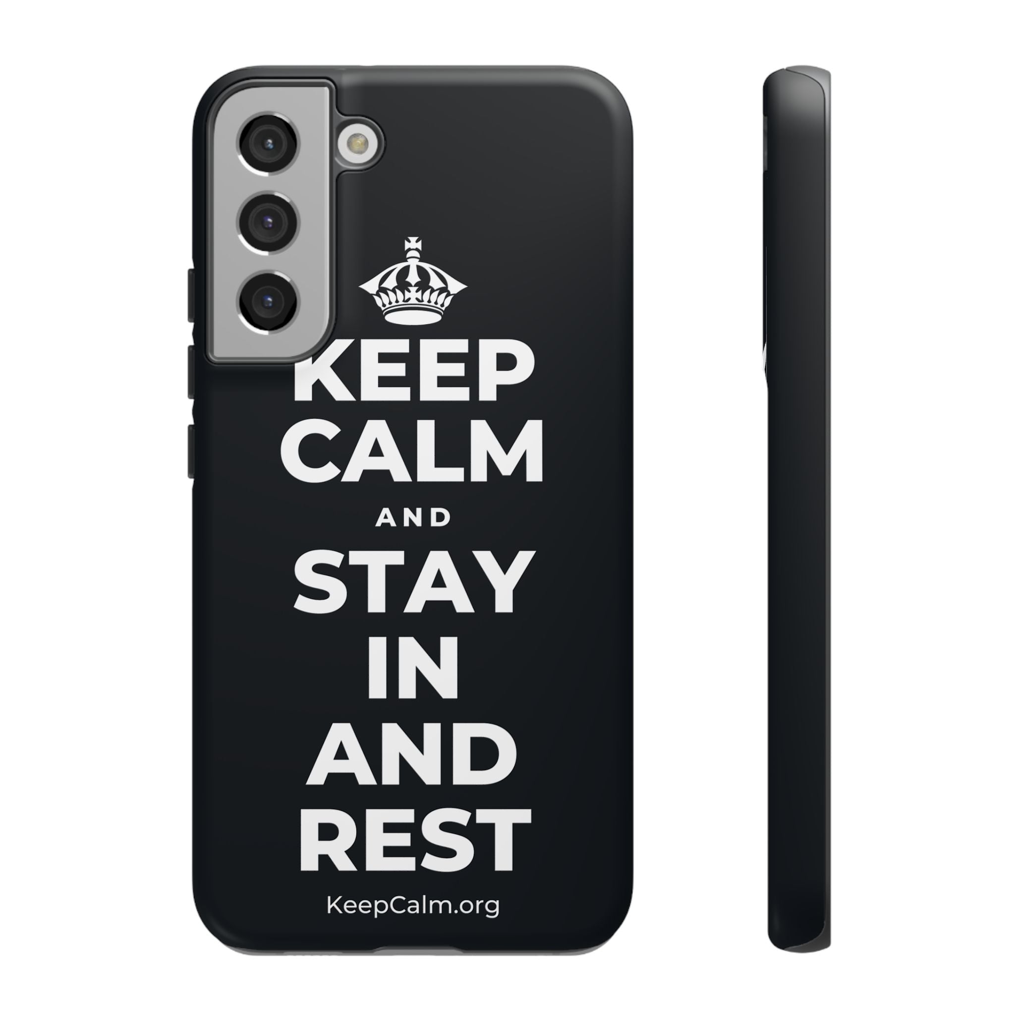KEEP CALM AND STAY IN AND REST Phone Case (Dark)
