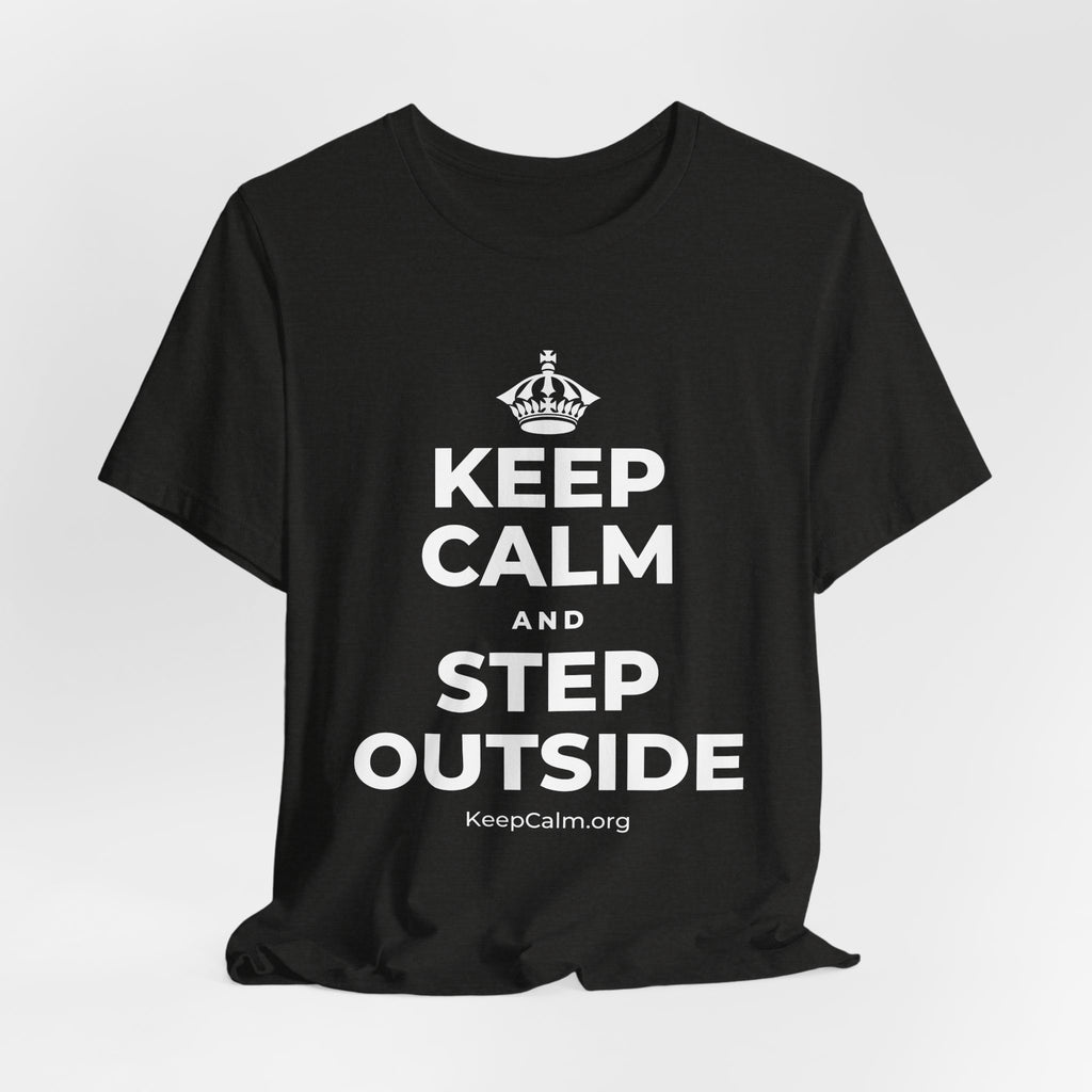 KEEP CALM AND STEP OUTSIDE T-Shirt (Soft Cream–Heather Mauve)