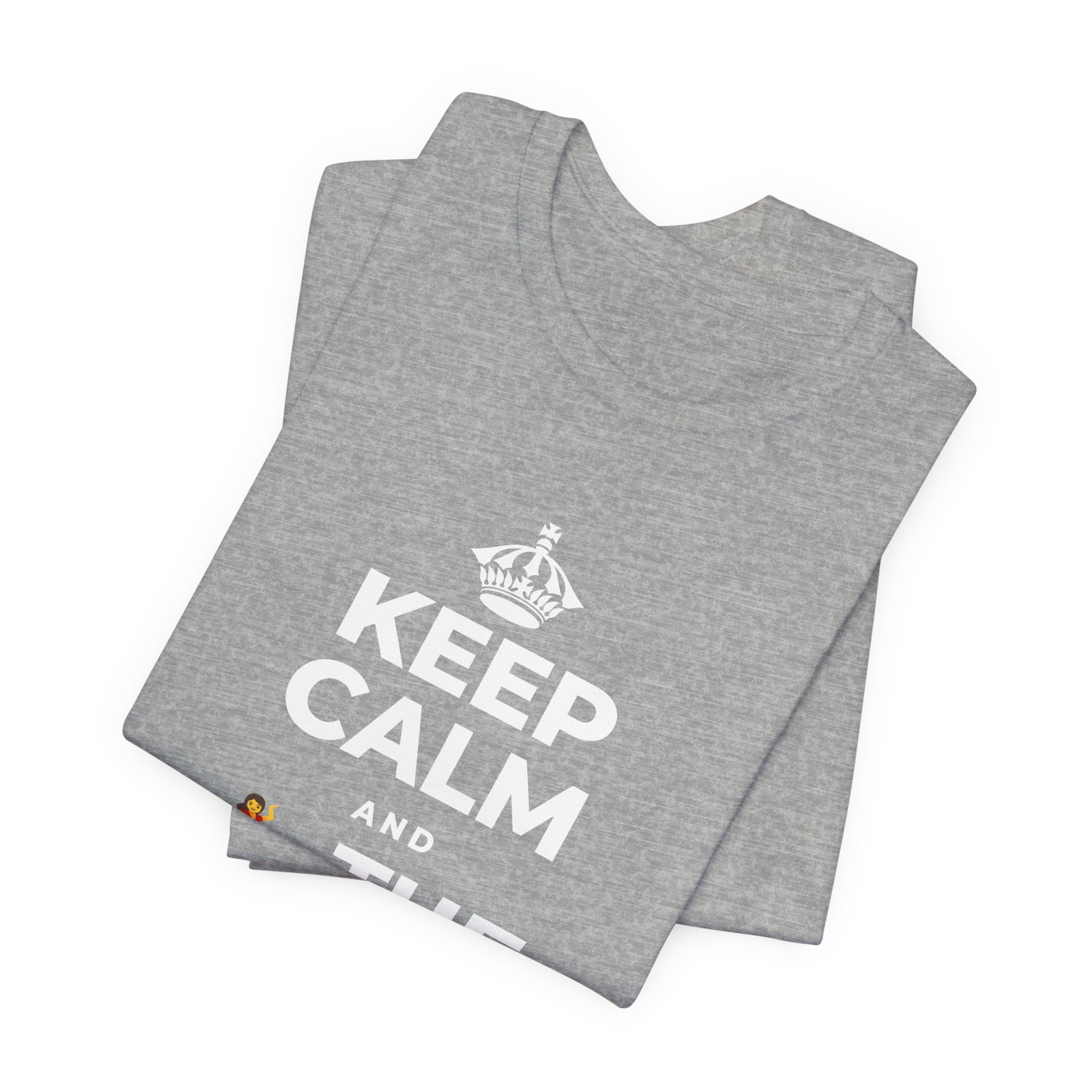 KEEP CALM AND 💃 THE NIGHT AWAY T-Shirt (White–Asphalt)