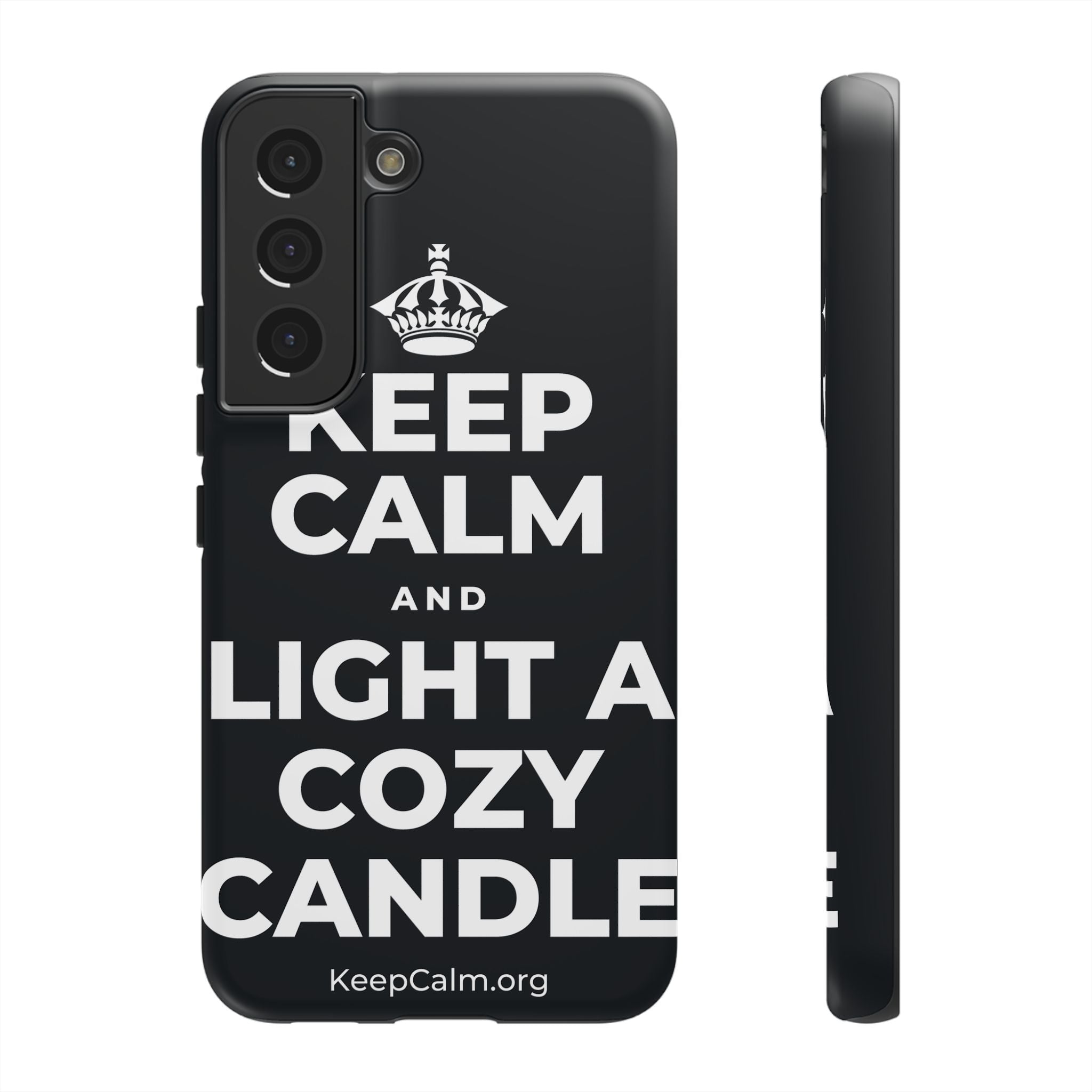 KEEP CALM AND LIGHT A COZY CANDLE Phone Case (Dark)