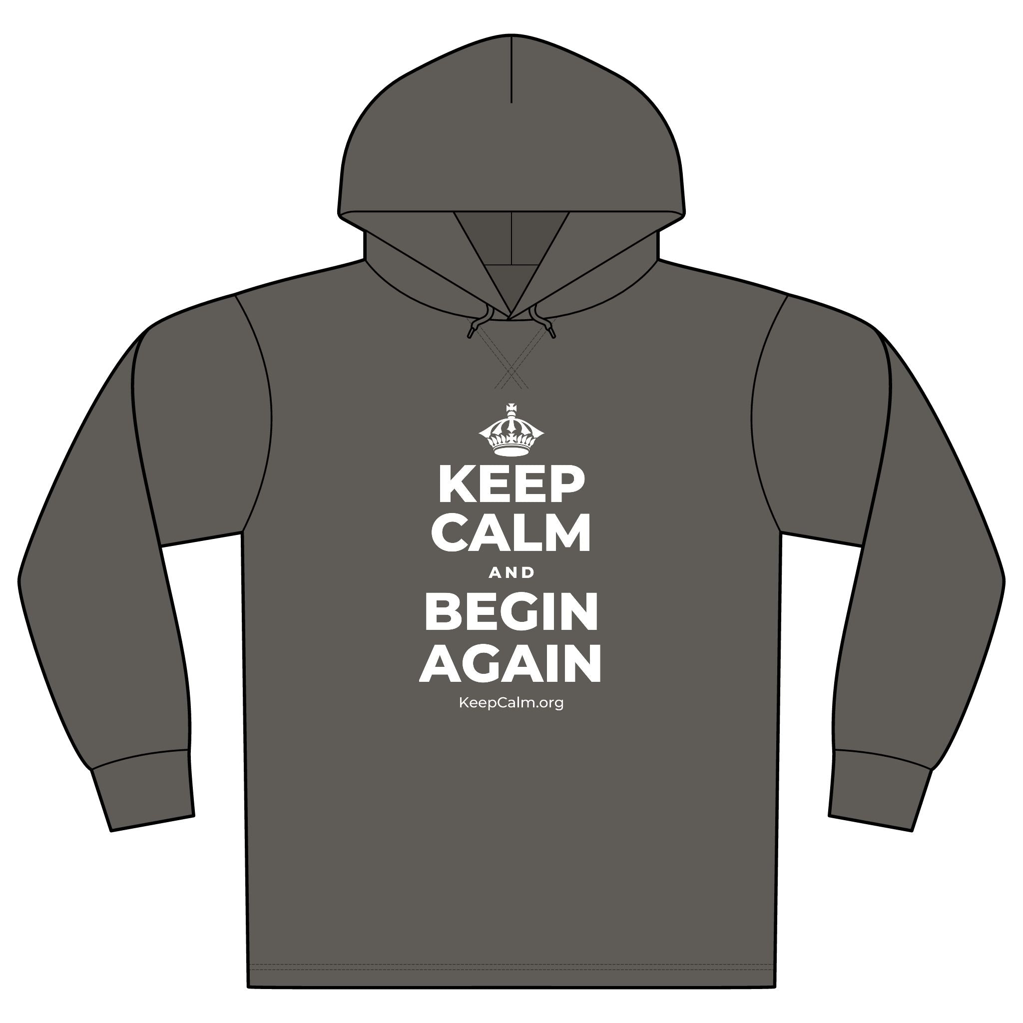 KEEP CALM AND BEGIN AGAIN Organic Hoodie Tee