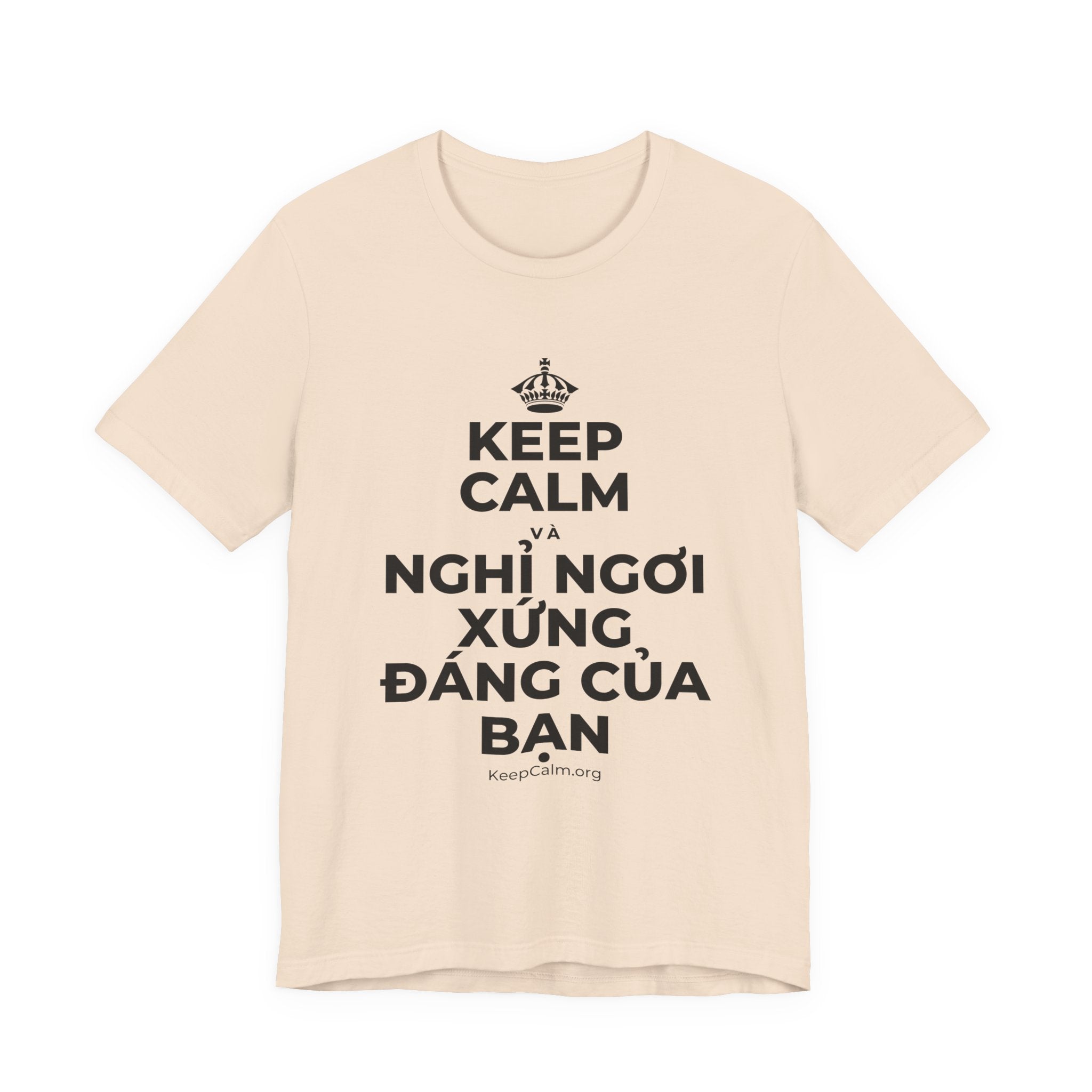 KEEP CALM VÀ NGHỈ NGƠI XỨNG ĐÁNG CỦA BẠN T-Shirt (Soft Cream–Heather Mauve)