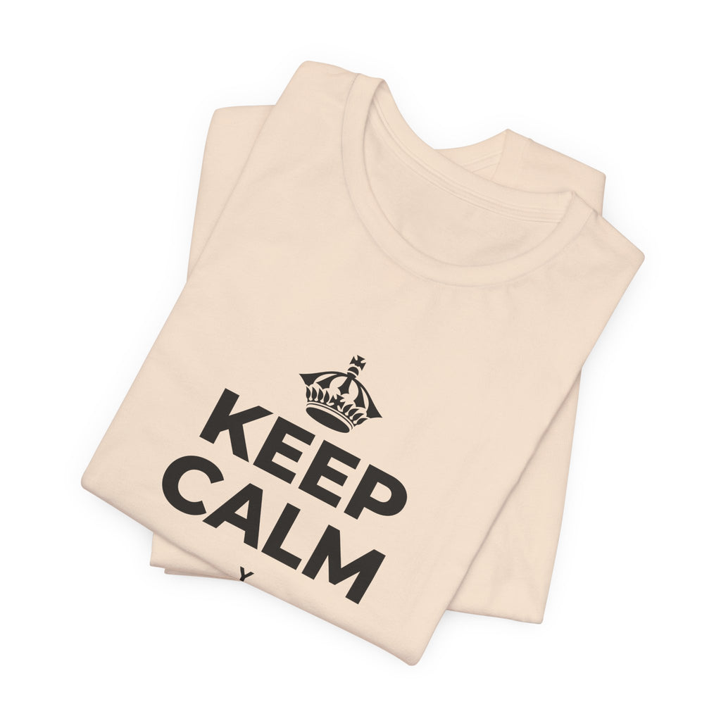 KEEP CALM Y LÁNZATE AL AGUA T-Shirt (Soft Cream–Heather Mauve)