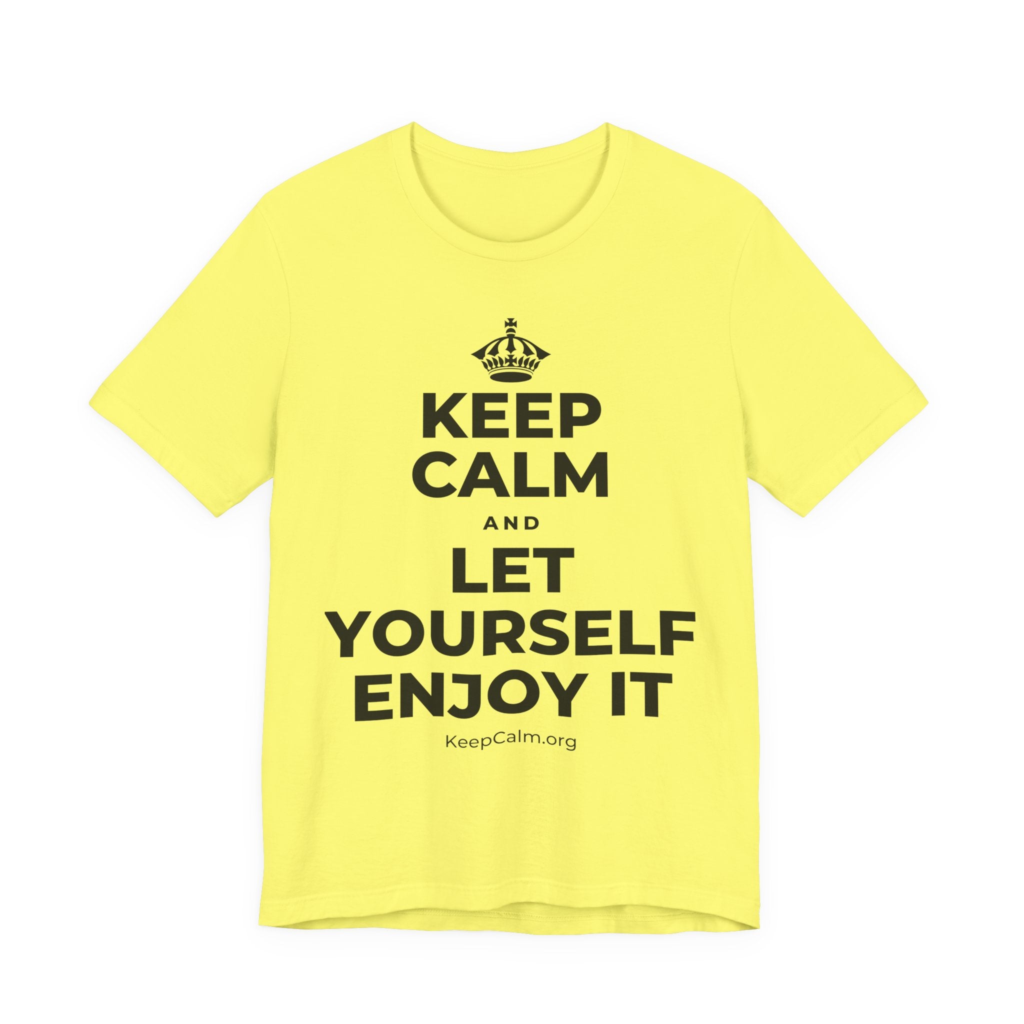KEEP CALM AND LET YOURSELF ENJOY IT T-Shirt (Soft Cream–Heather Mauve)