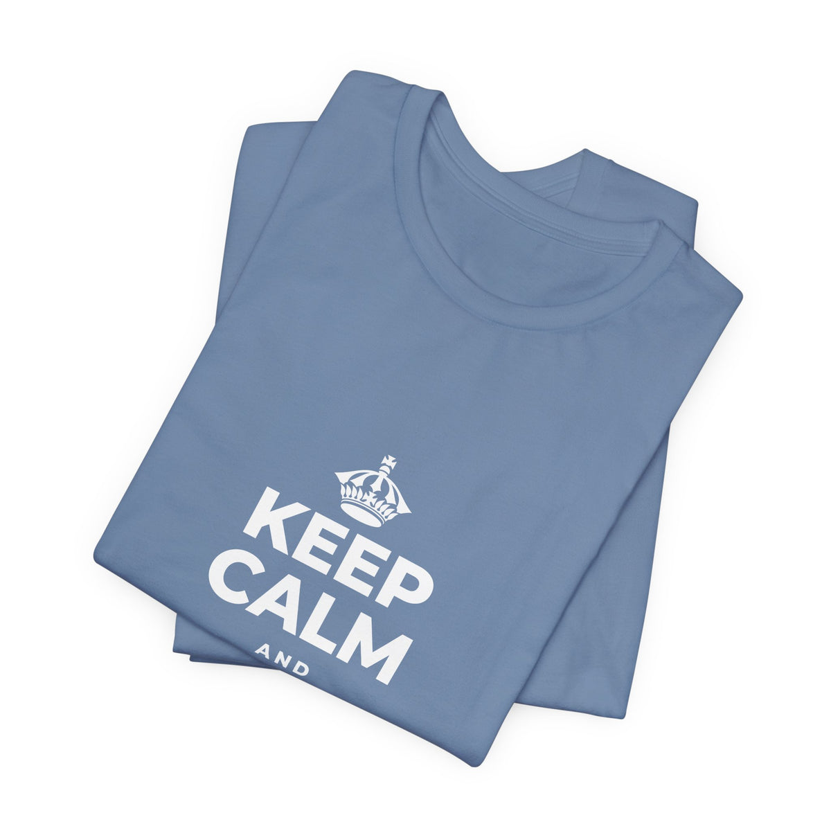 KEEP CALM AND RECHARGE, NO GUILT T-Shirt (Soft Cream–Heather Mauve)