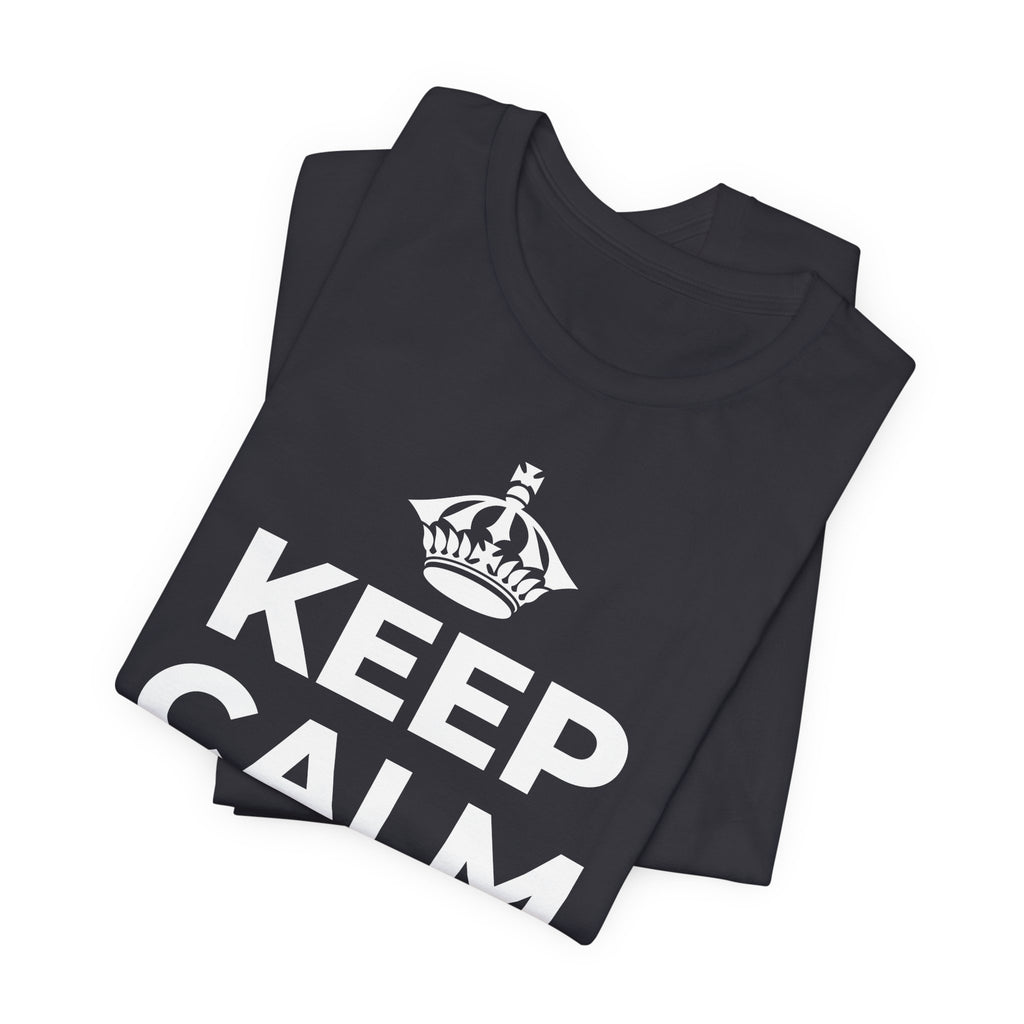 KEEP CALM AND முழு வாரத்தையும் பயன்படுத்துங்கள் T-Shirt (Baby Blue–Silver)