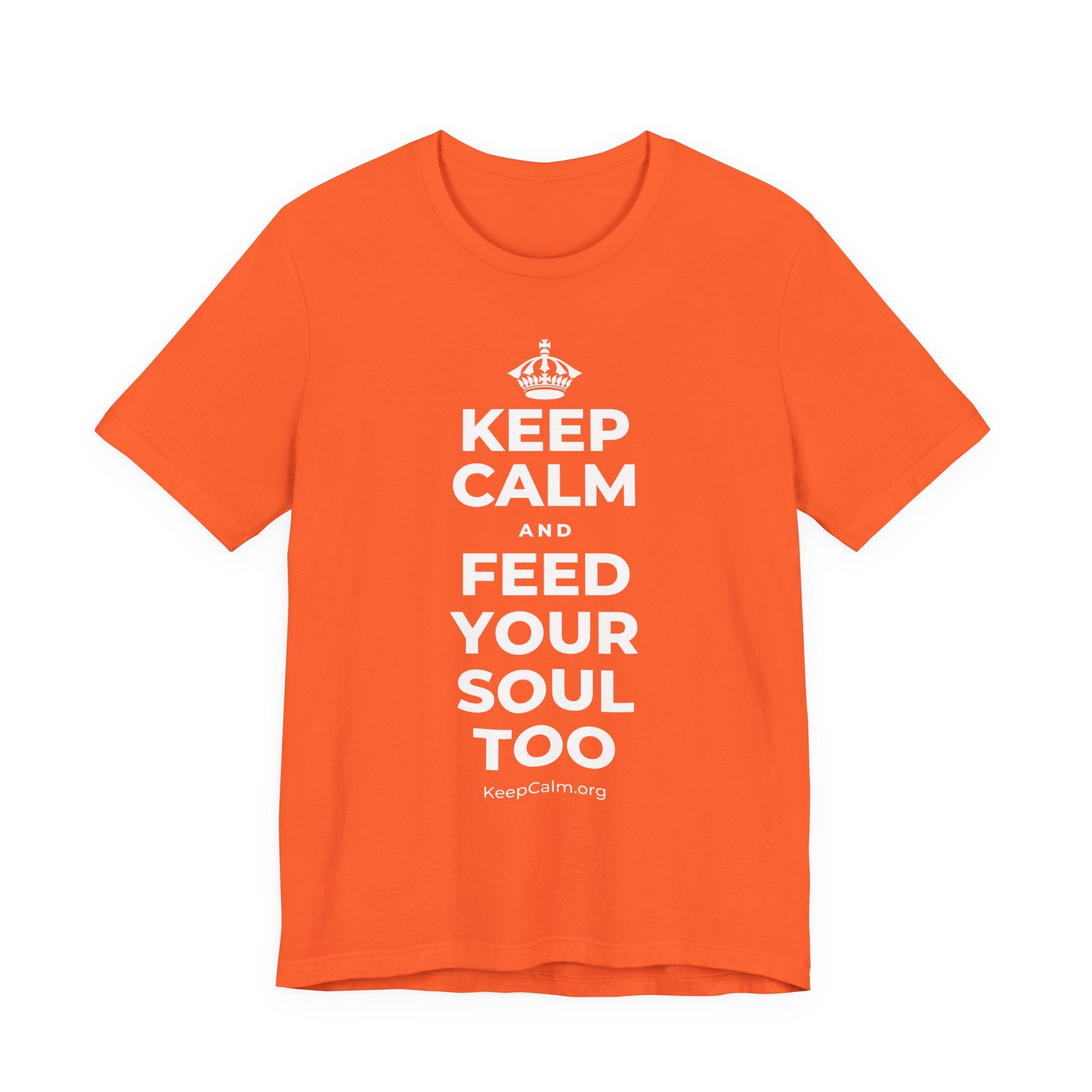 KEEP CALM AND FEED YOUR SOUL TOO T-Shirt (Baby Blue–Silver)
