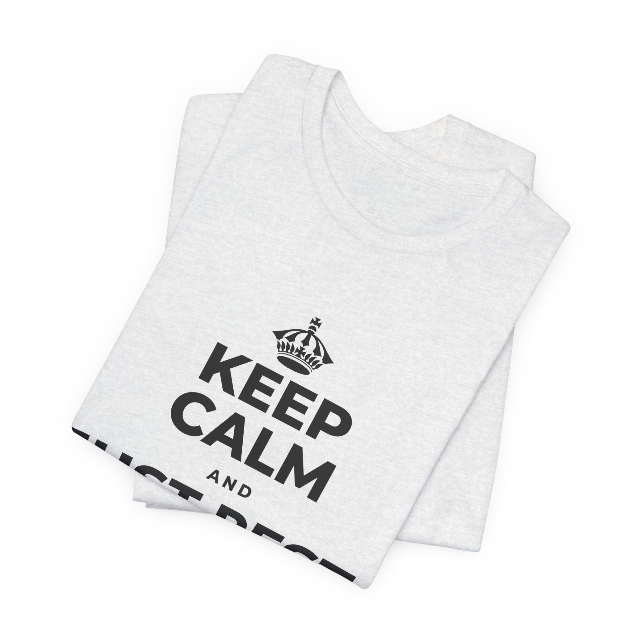 KEEP CALM AND JUST REST, THAT COUNTS T-Shirt (Soft Cream–Heather Mauve)