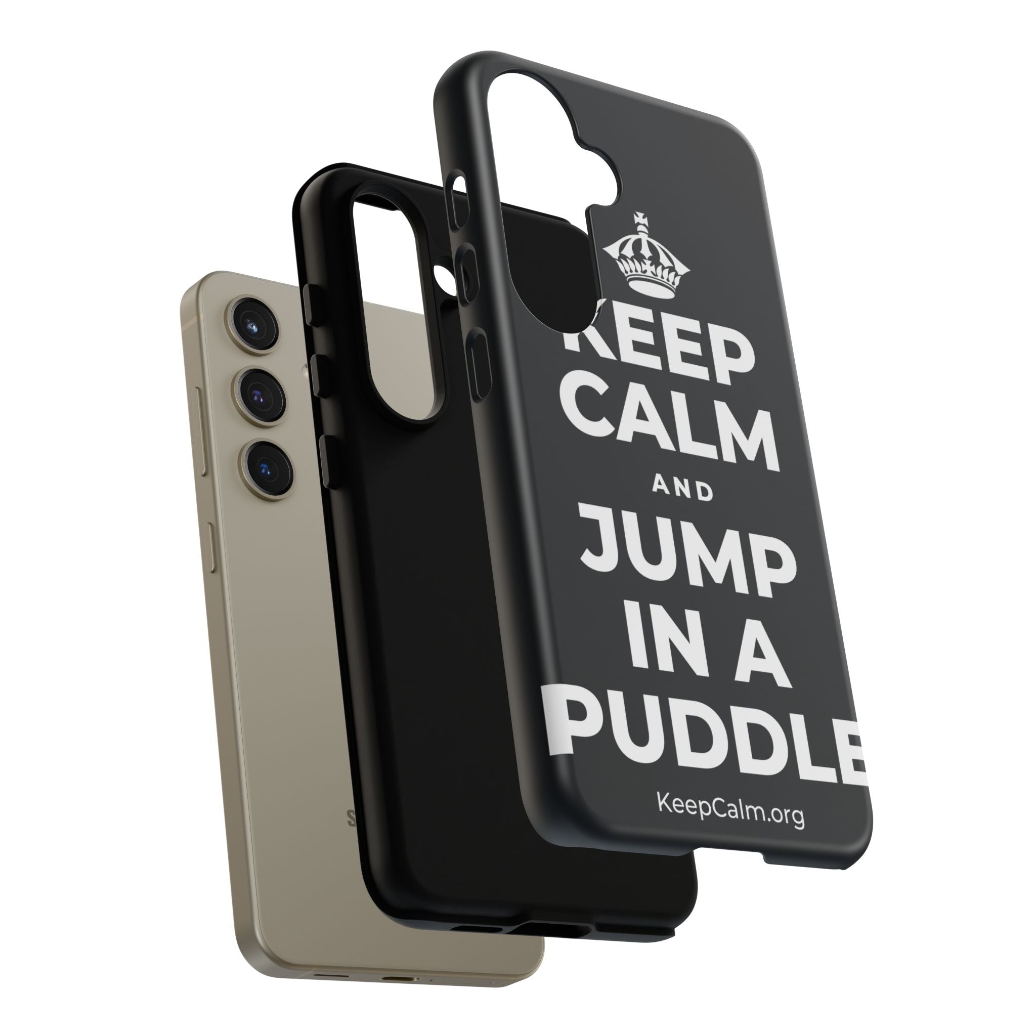 KEEP CALM AND JUMP IN A PUDDLE Phone Case (Dark)